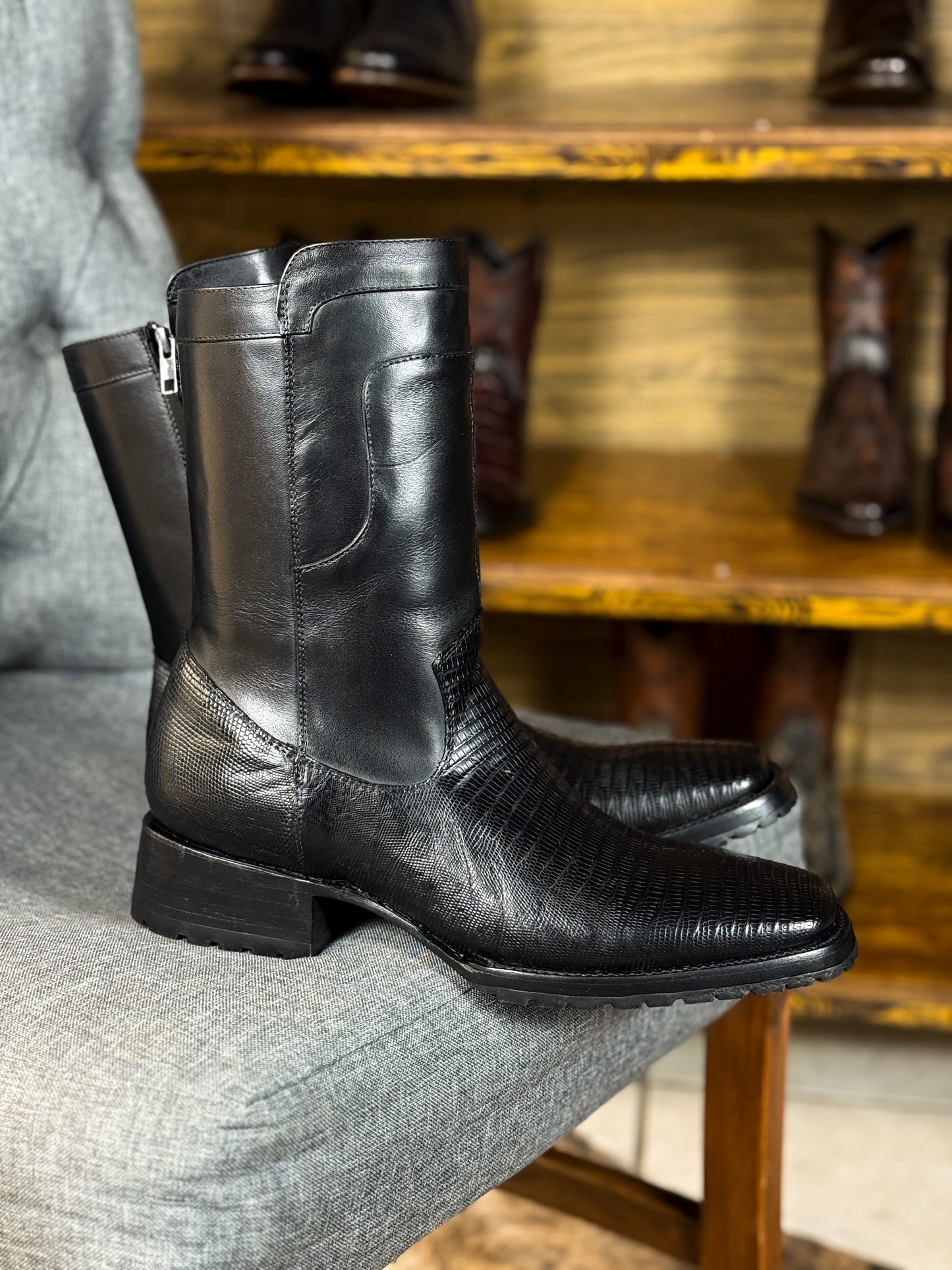 EMMA BROWN LIZARD BOOTS