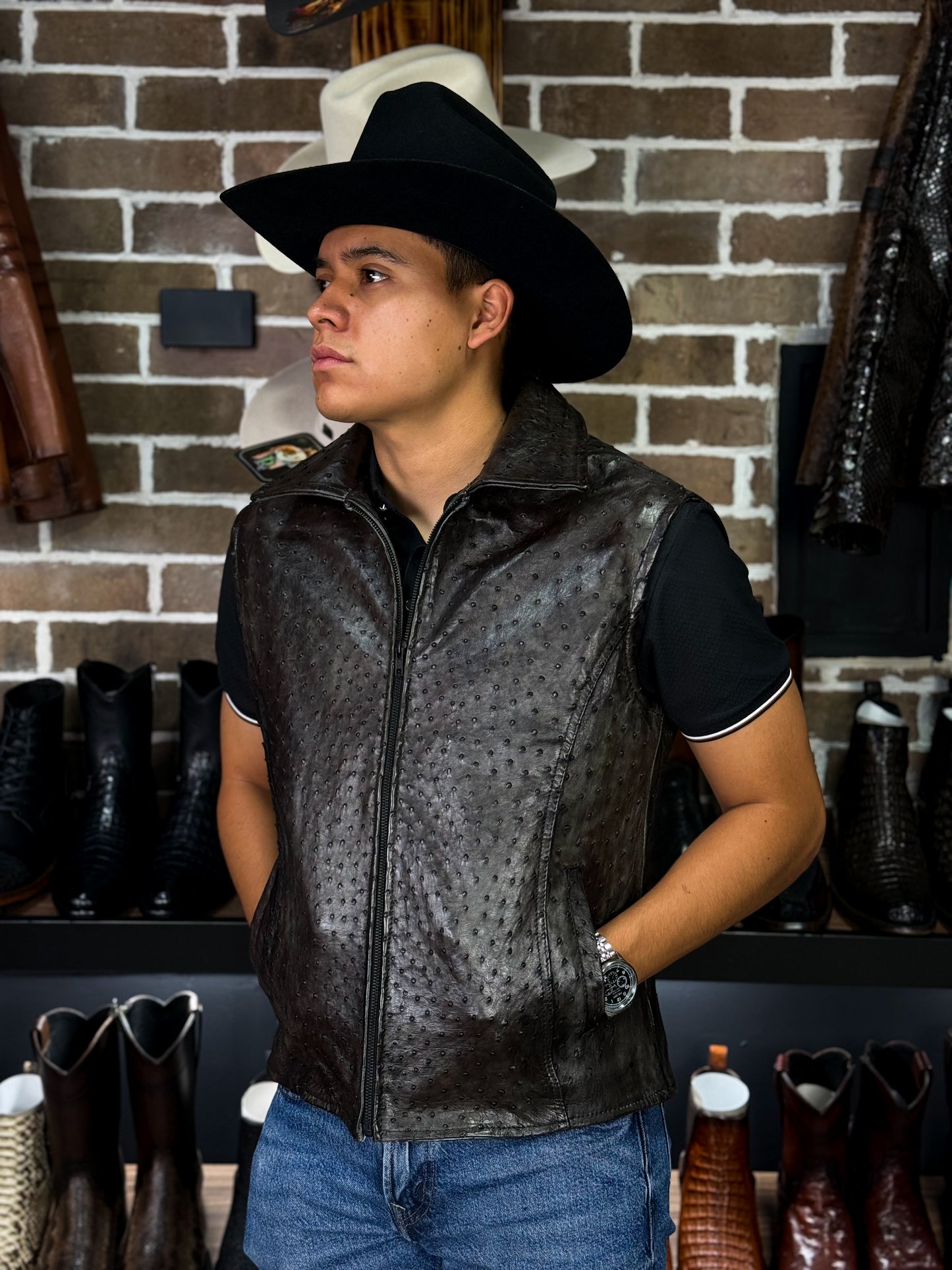 CHALECO GREY AVESTRUZ