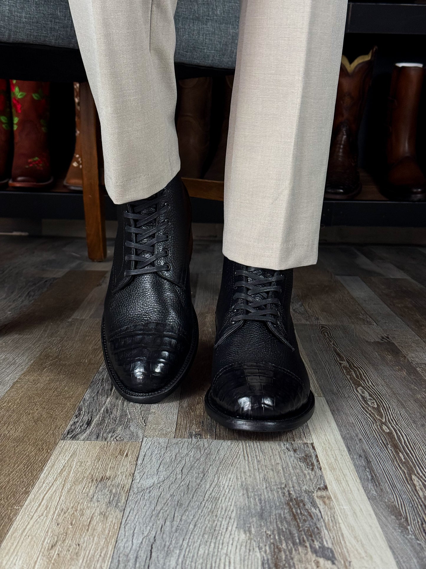 CARLO BROWN PITON BOOTS