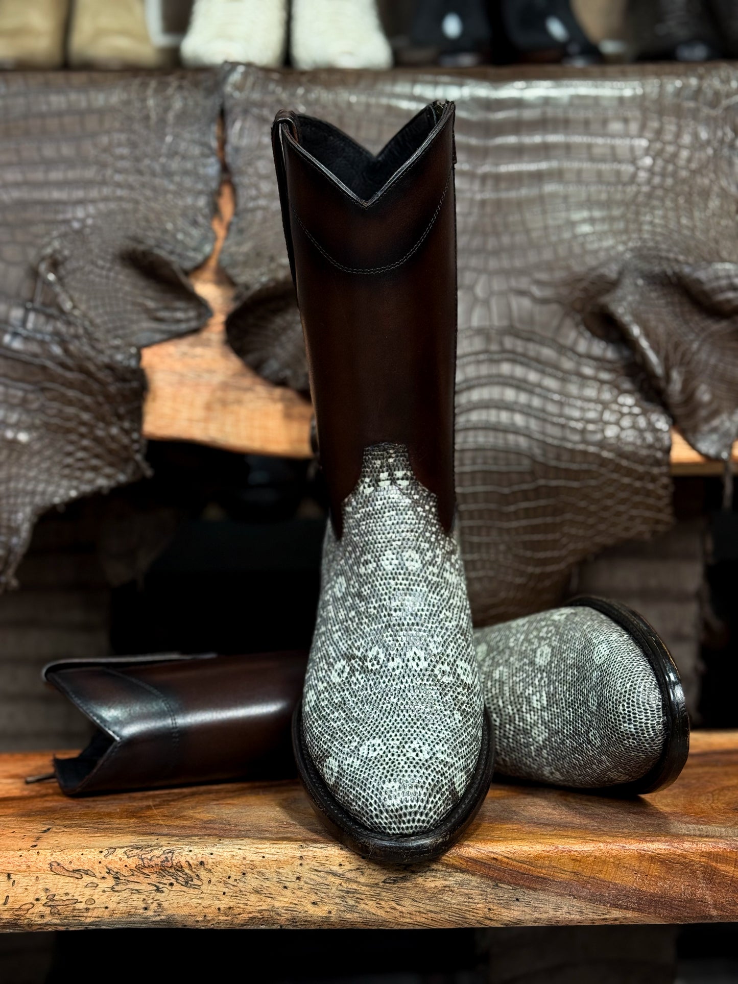 EMMA BROWN LIZARD BOOTS