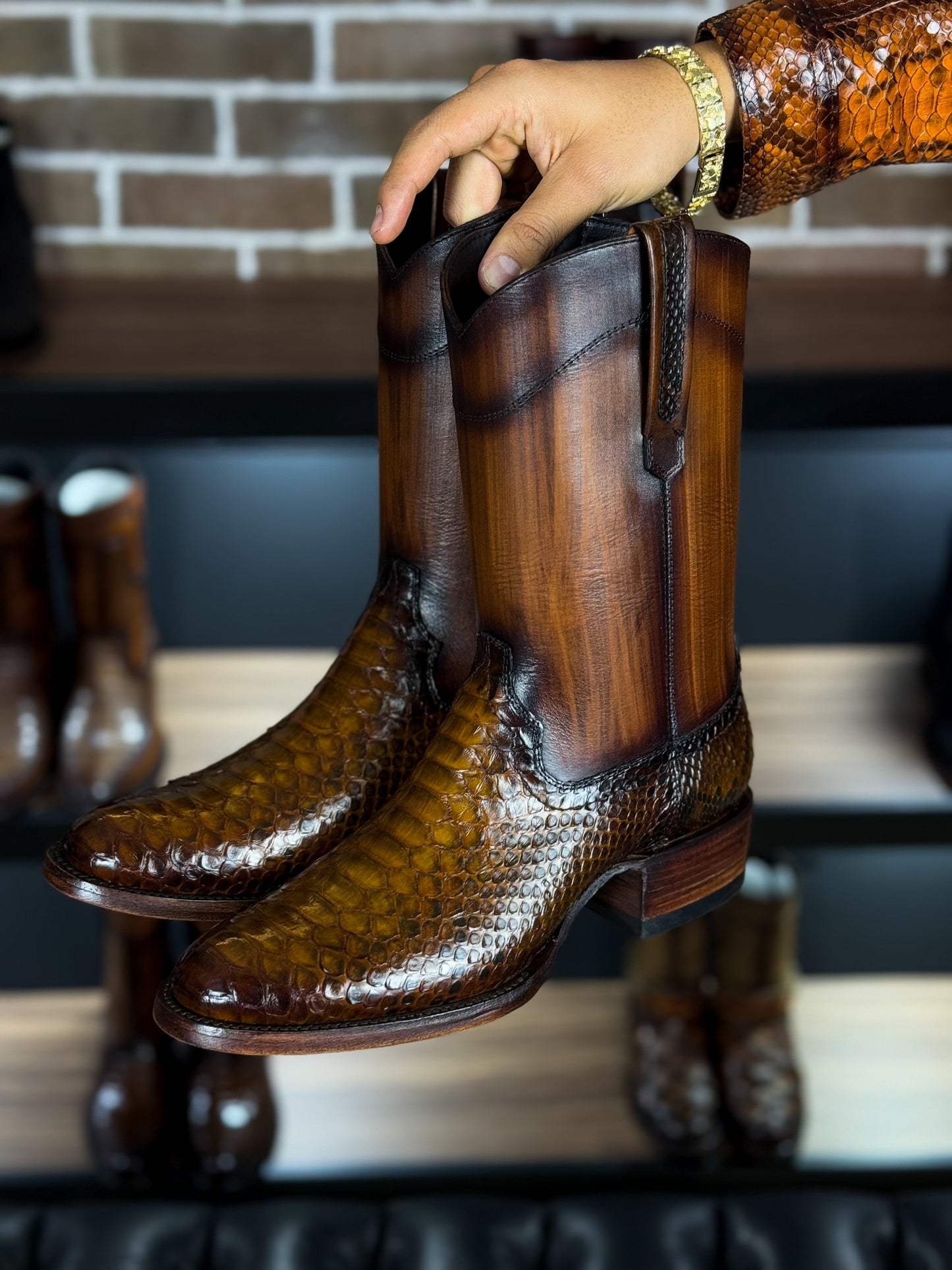 EMMA BROWN PITON BOOTS