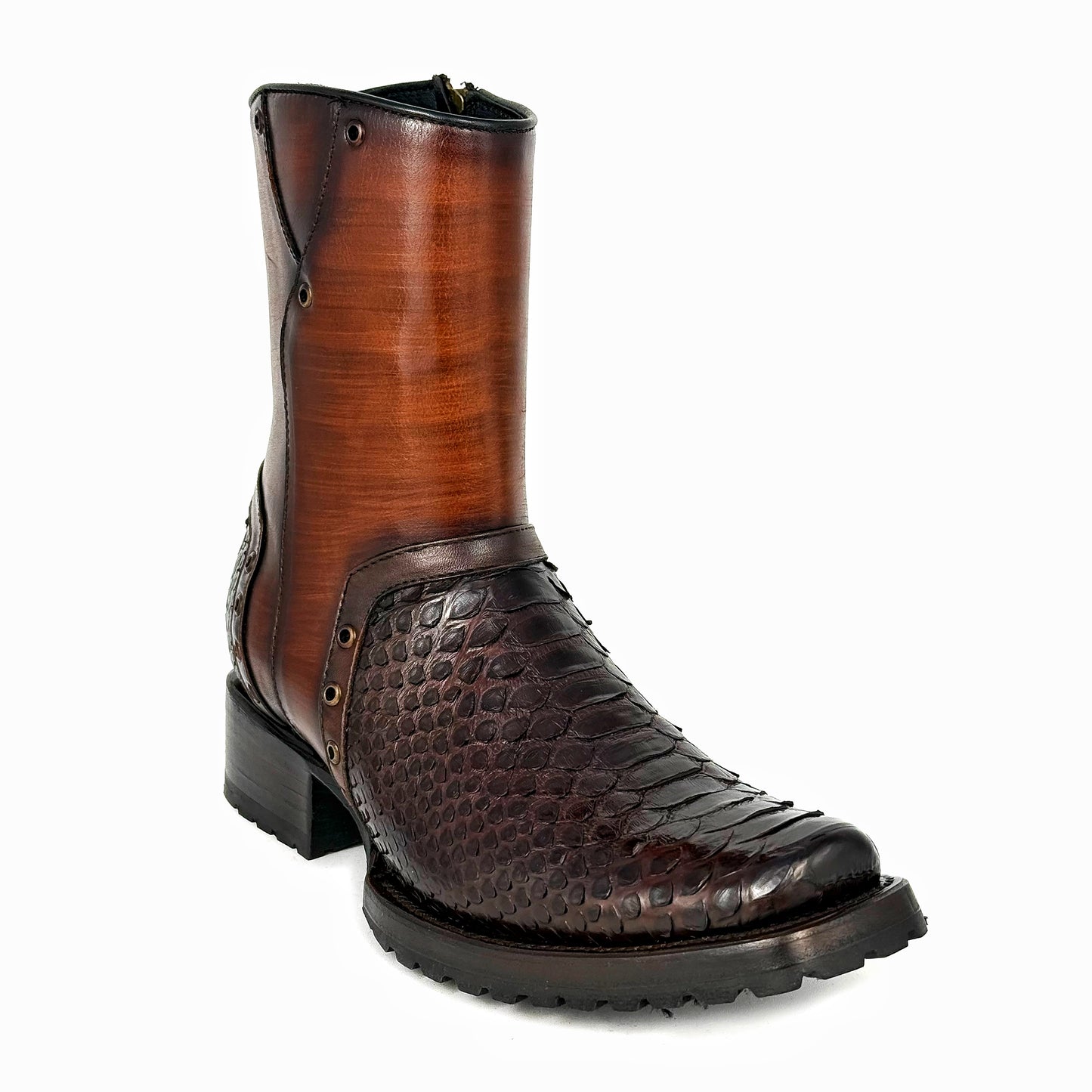 CARLO BROWN PITON BOOTS