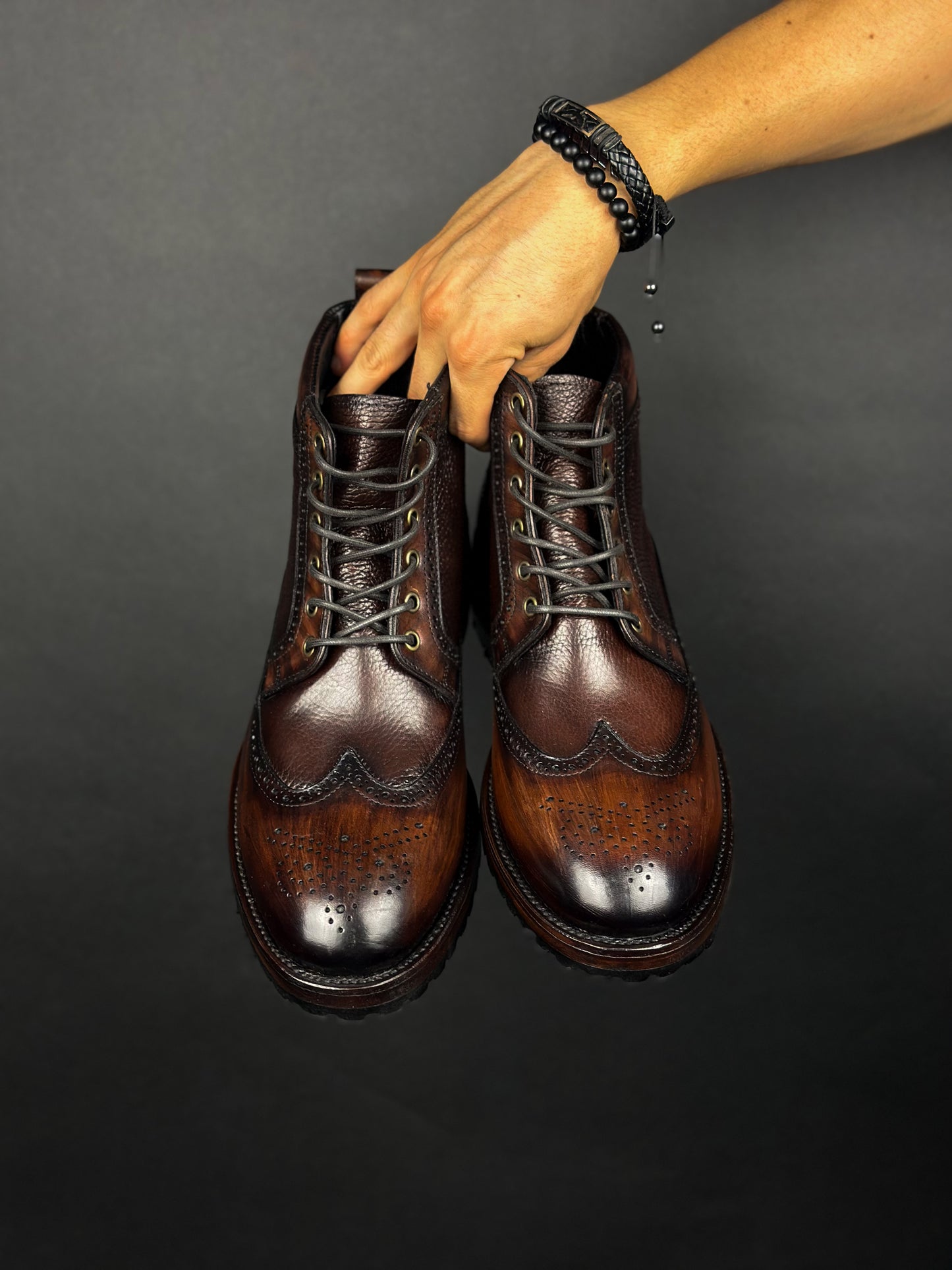 CARLO BROWN PITON BOOTS