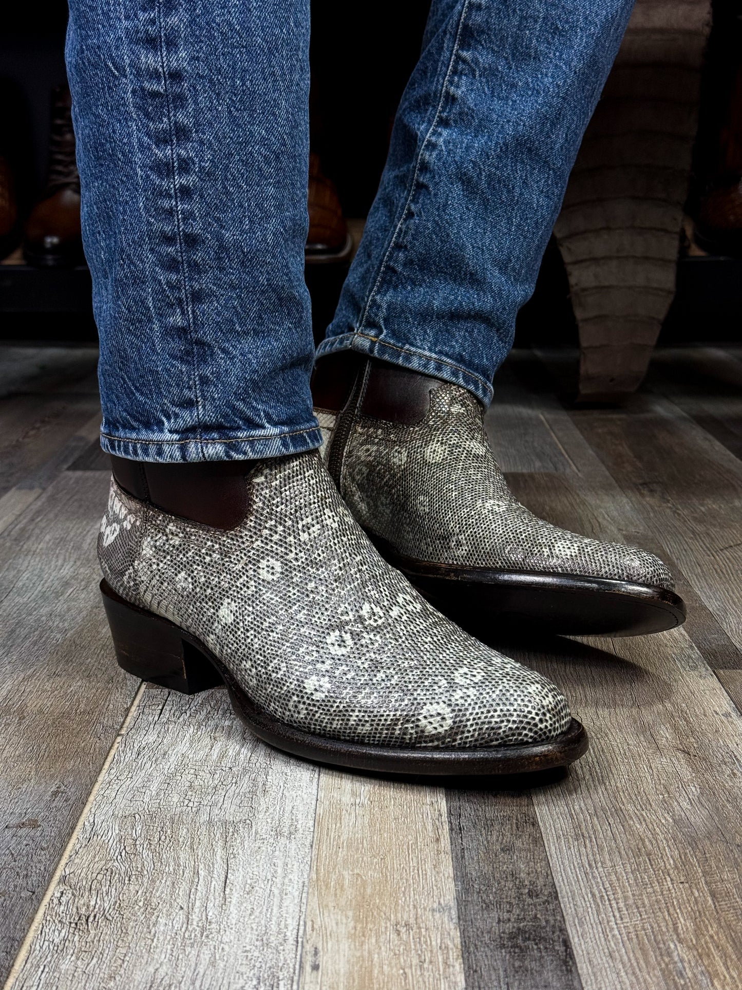 EMMA BROWN LIZARD BOOTS