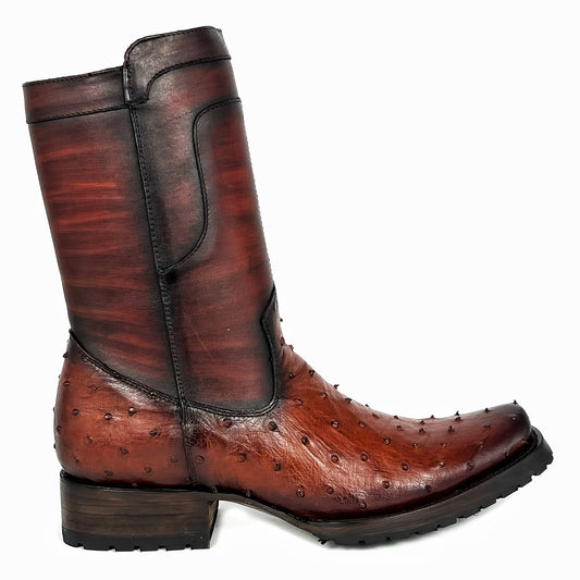 EMMA BROWN OSTRICH BOOTS