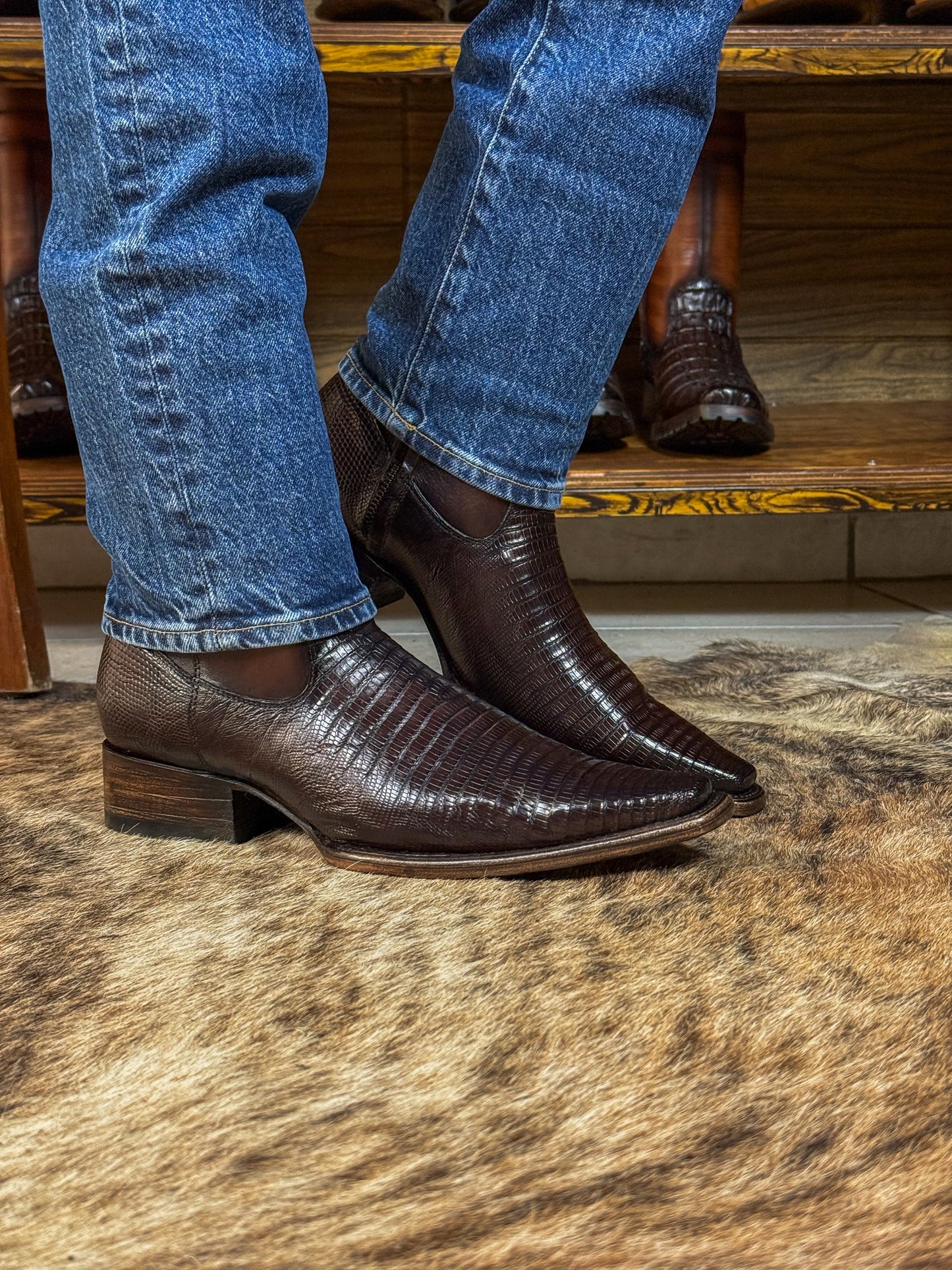EMMA BROWN LIZARD BOOTS