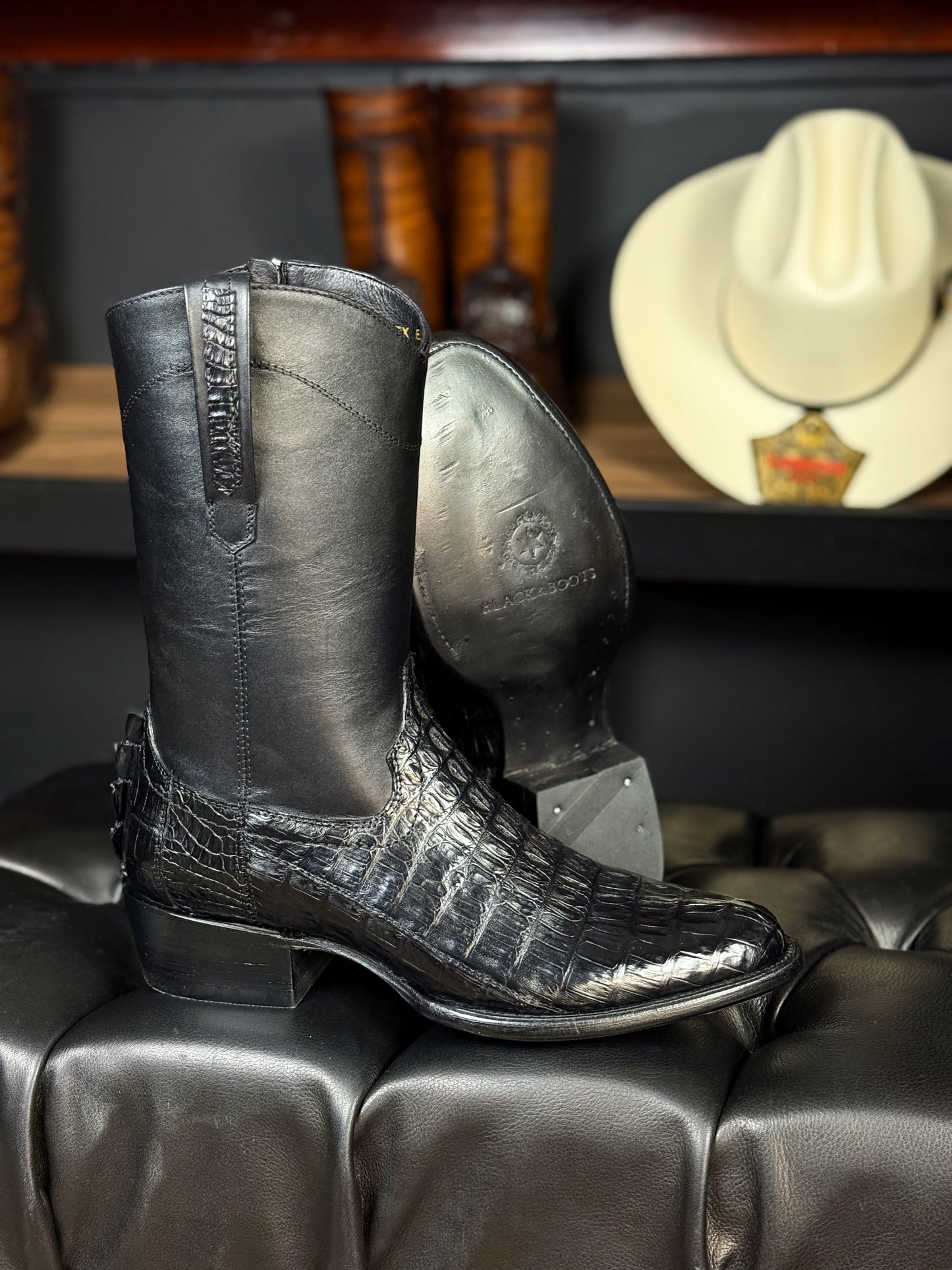 CARLO BROWN PITON BOOTS