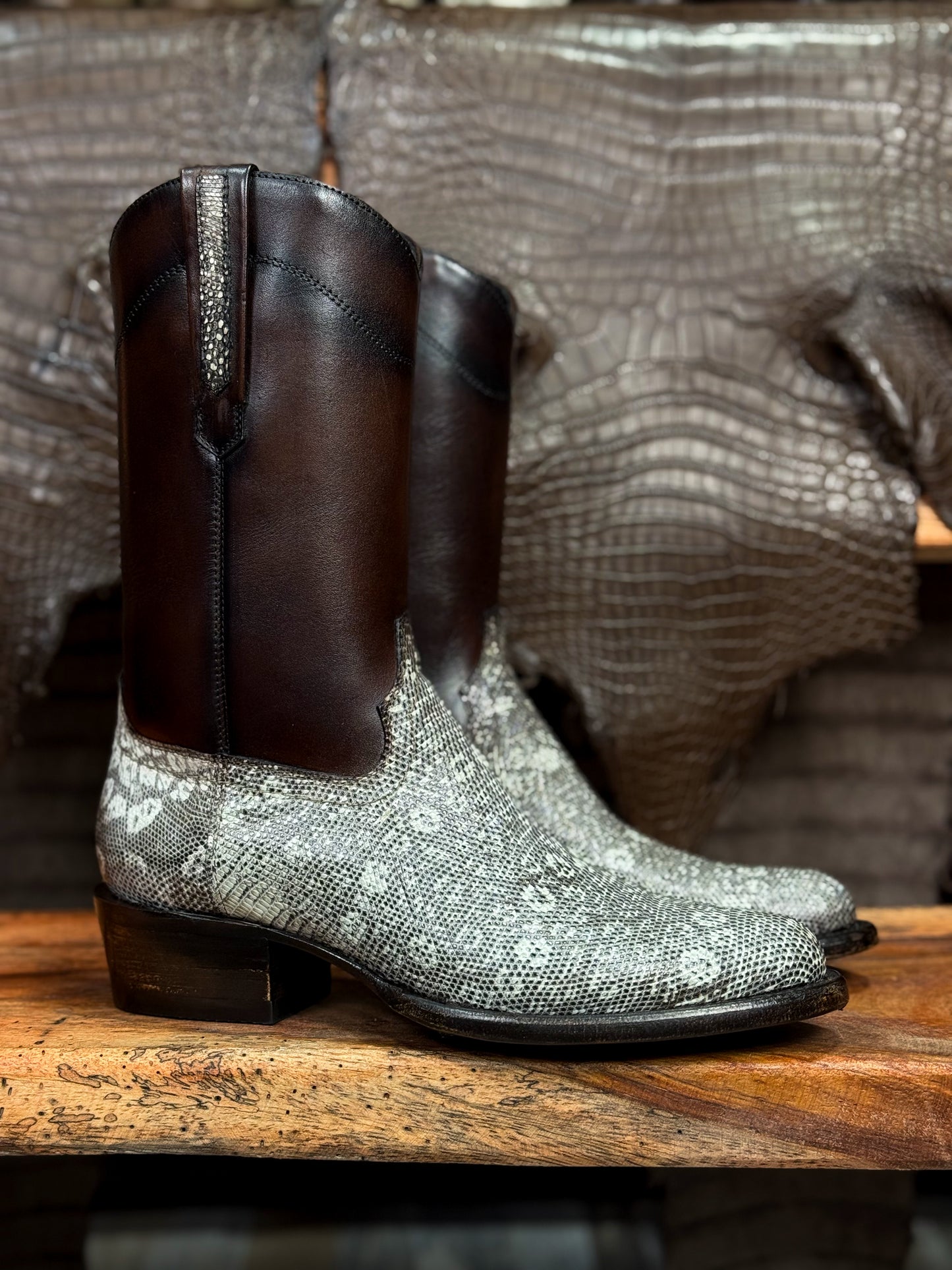 EMMA BROWN LIZARD BOOTS