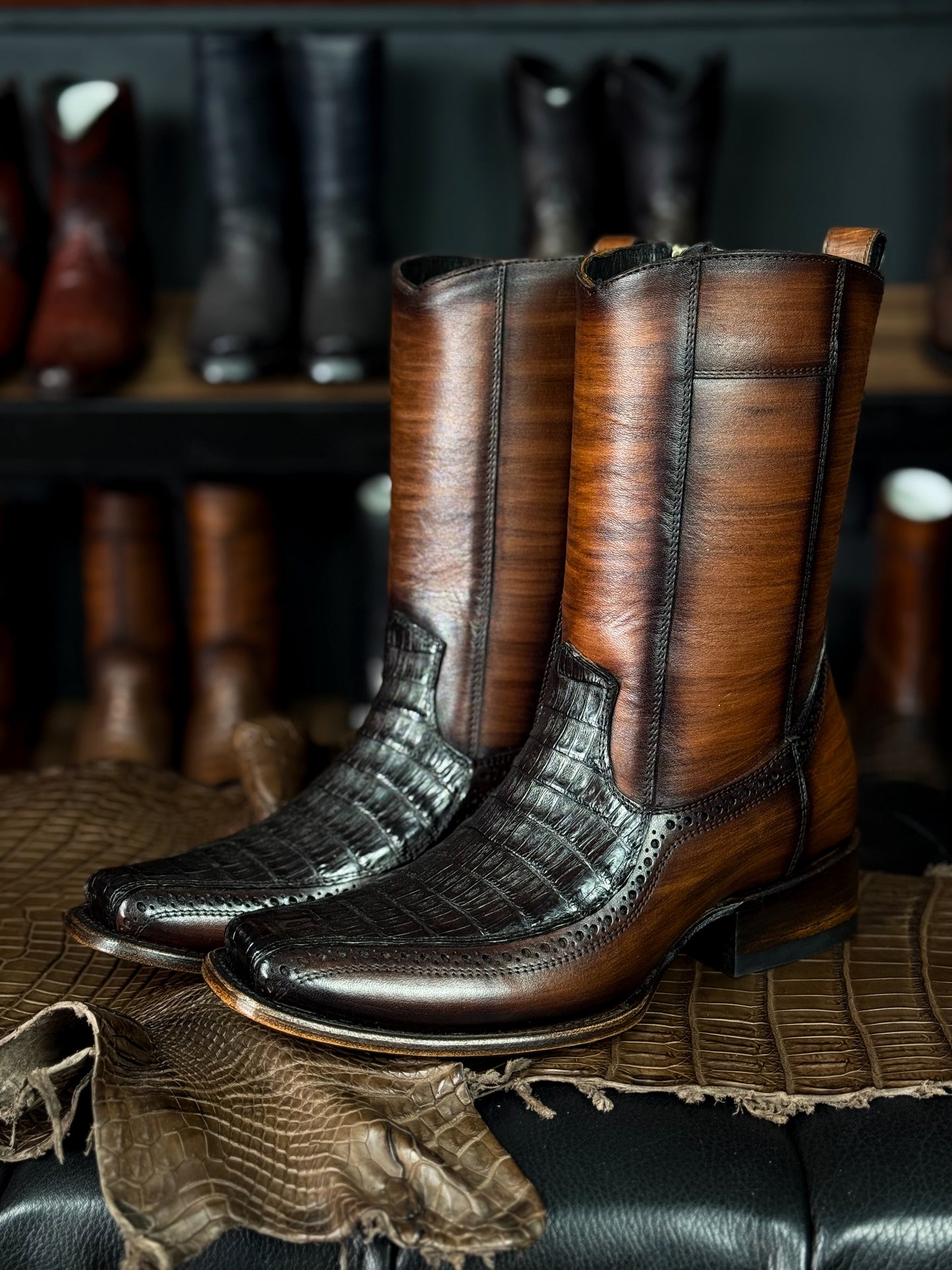 EMMA BROWN LIZARD BOOTS