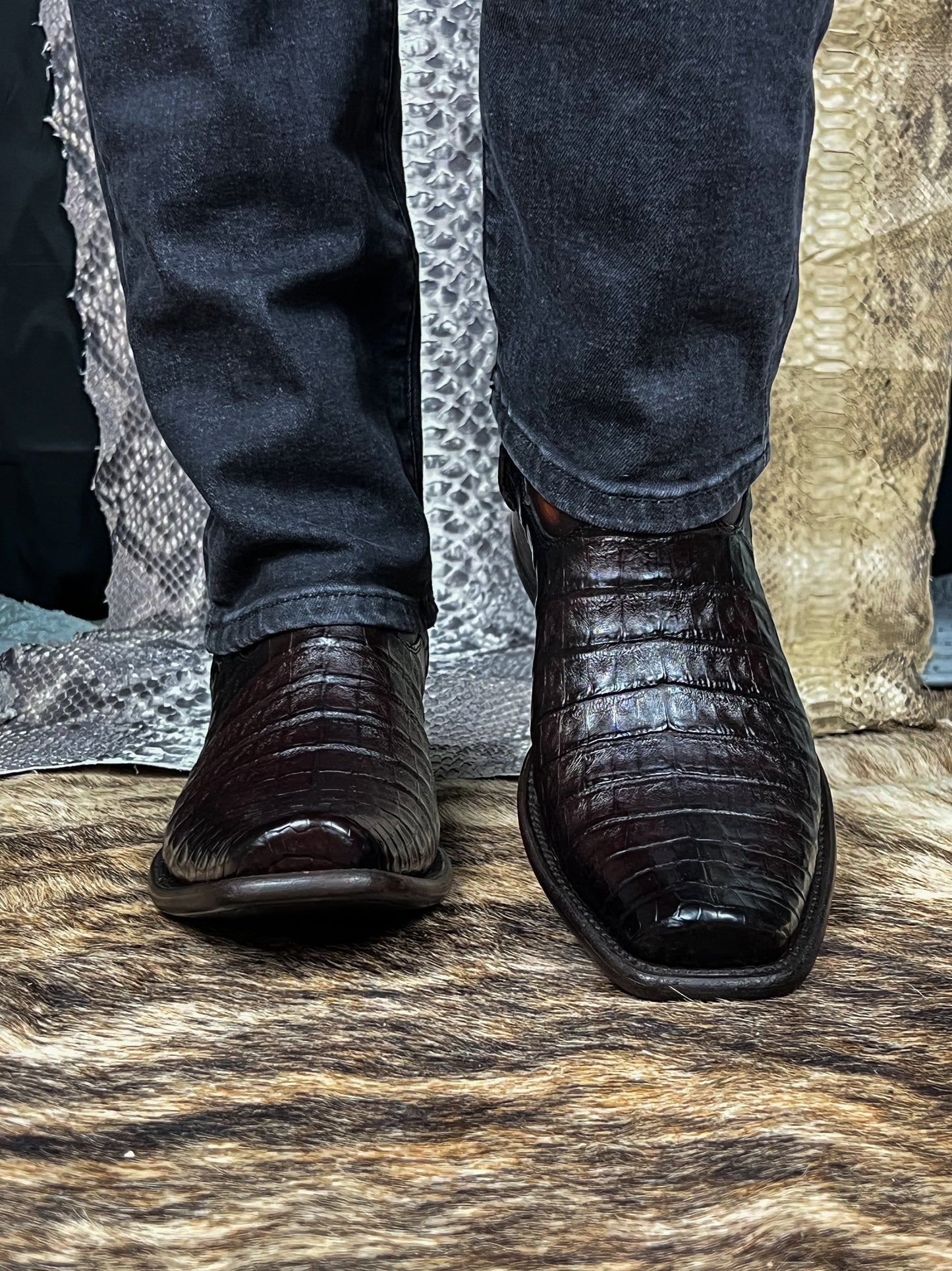 CHRISTIAN BROWN COCODRILO BOOTS DUBAI