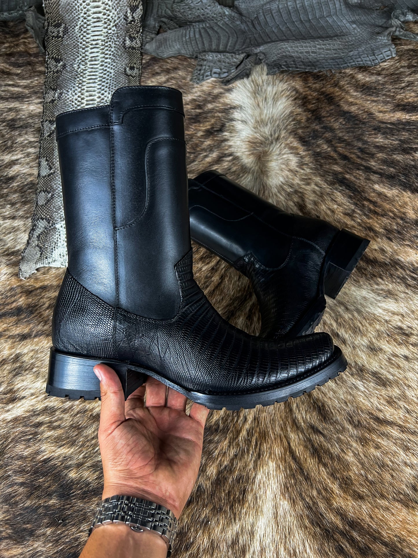 EMMA BROWN LIZARD BOOTS