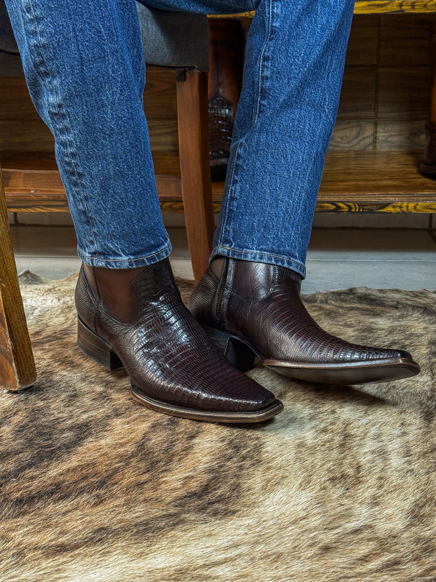 EMMA BROWN LIZARD BOOTS