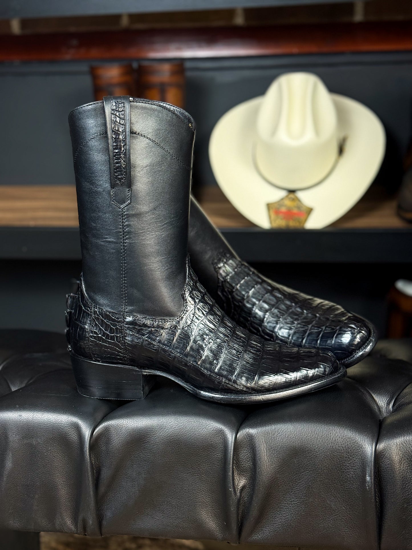 CARLO BROWN PITON BOOTS