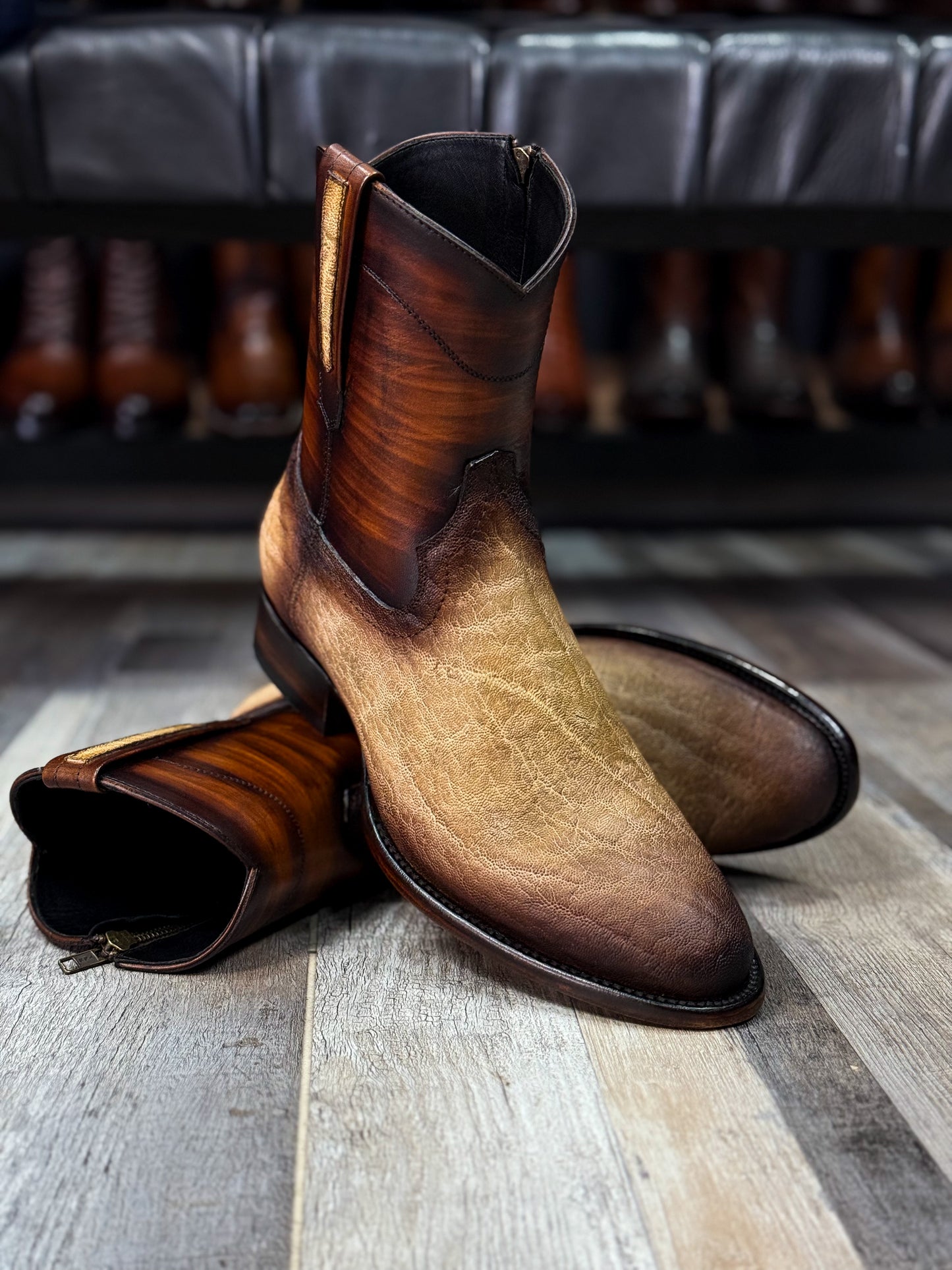EMMA BEIGE ELEFANTE BOOTS OVAL