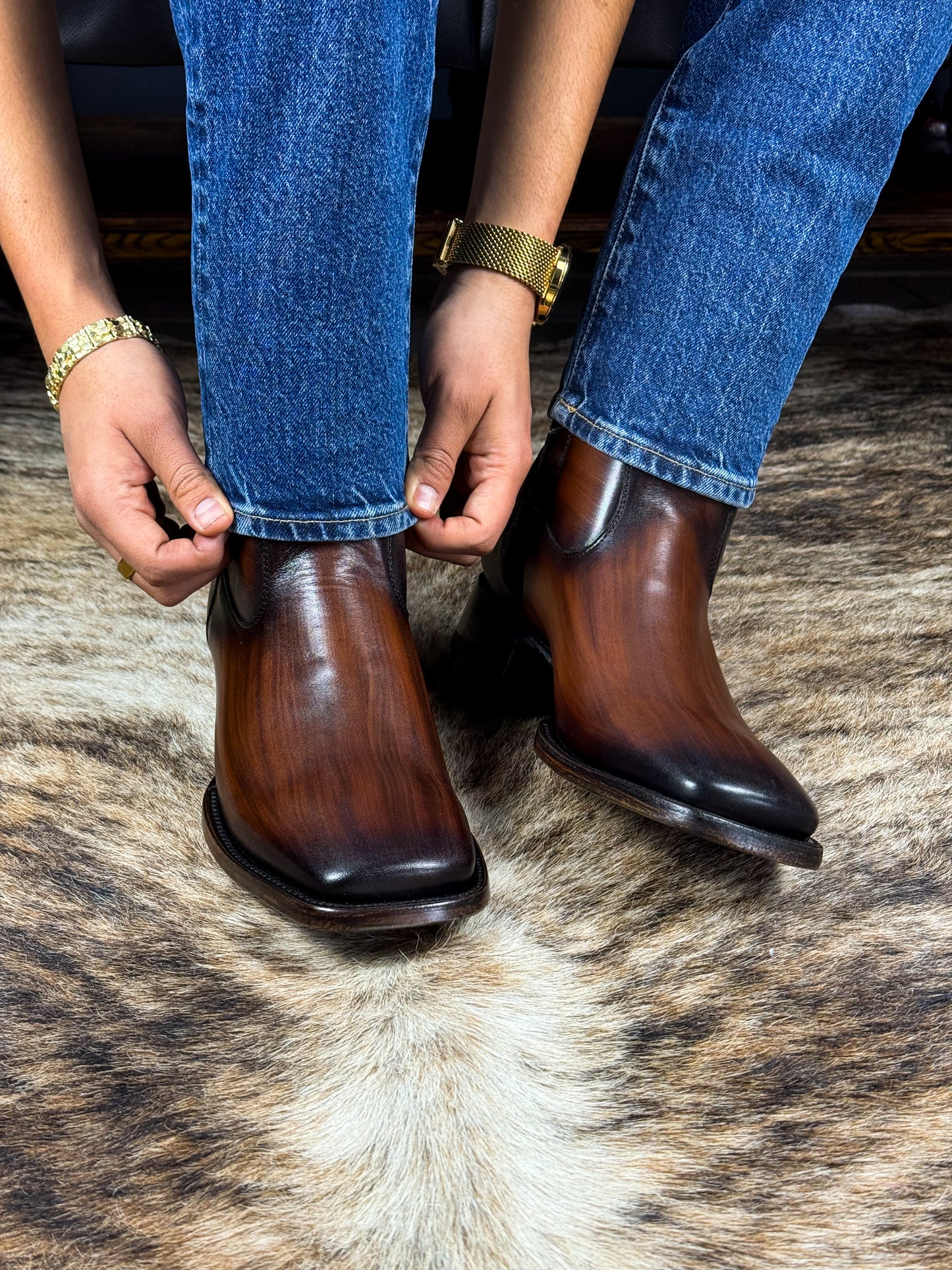CARLO BROWN PITON BOOTS