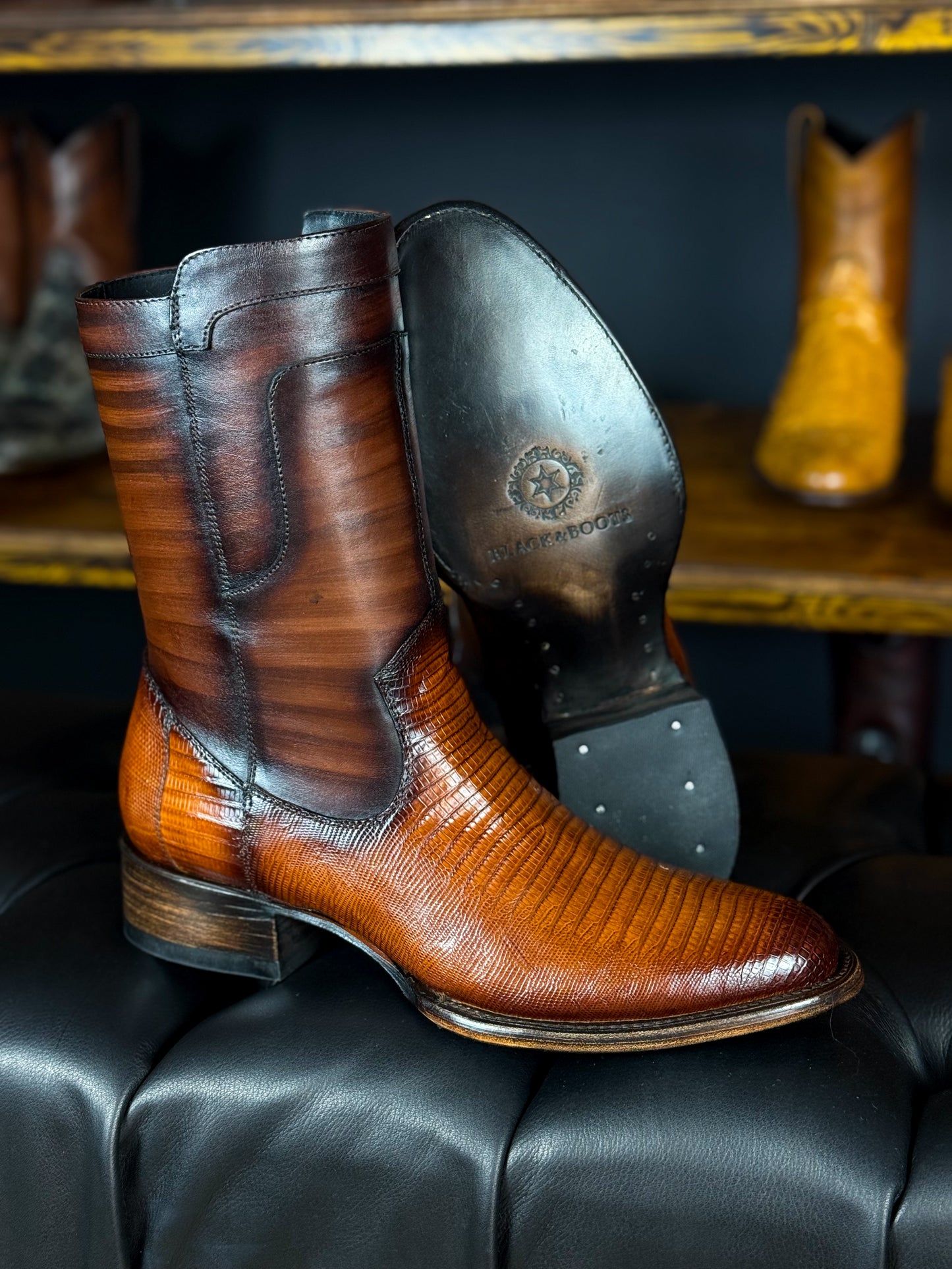 EMMA BROWN LIZARD BOOTS