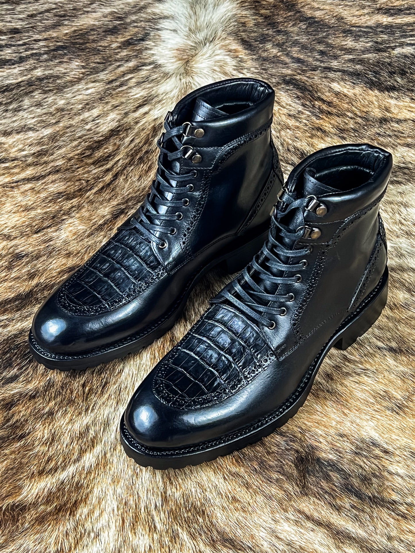 CARLO BROWN PITON BOOTS