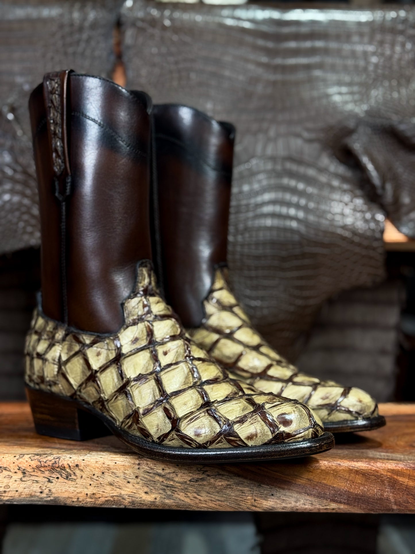 CARLO BROWN PITON BOOTS