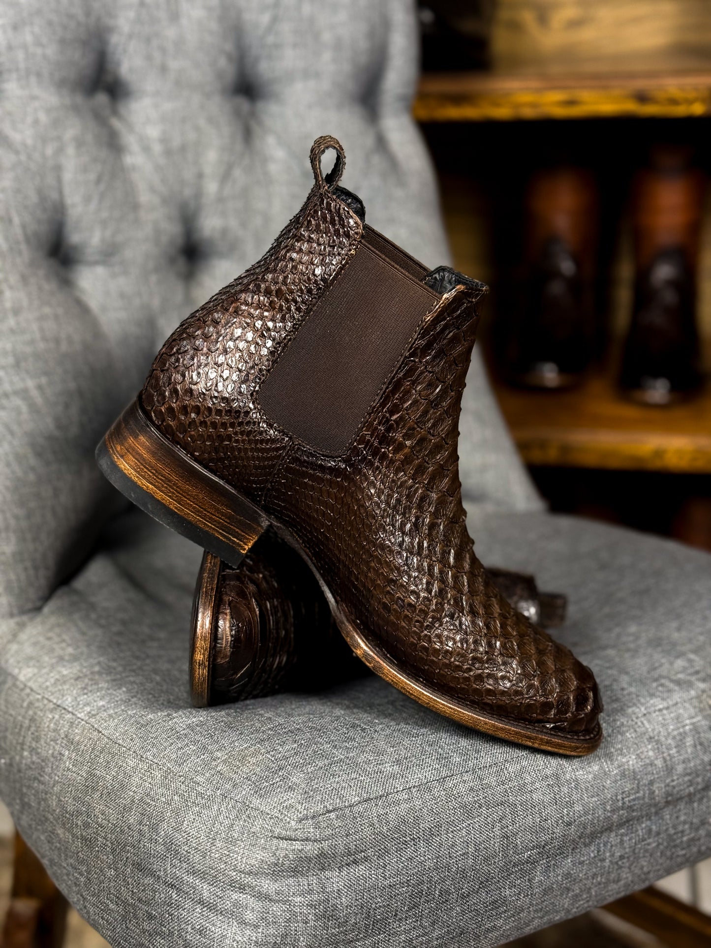 EMMA BROWN PITON BOOTS