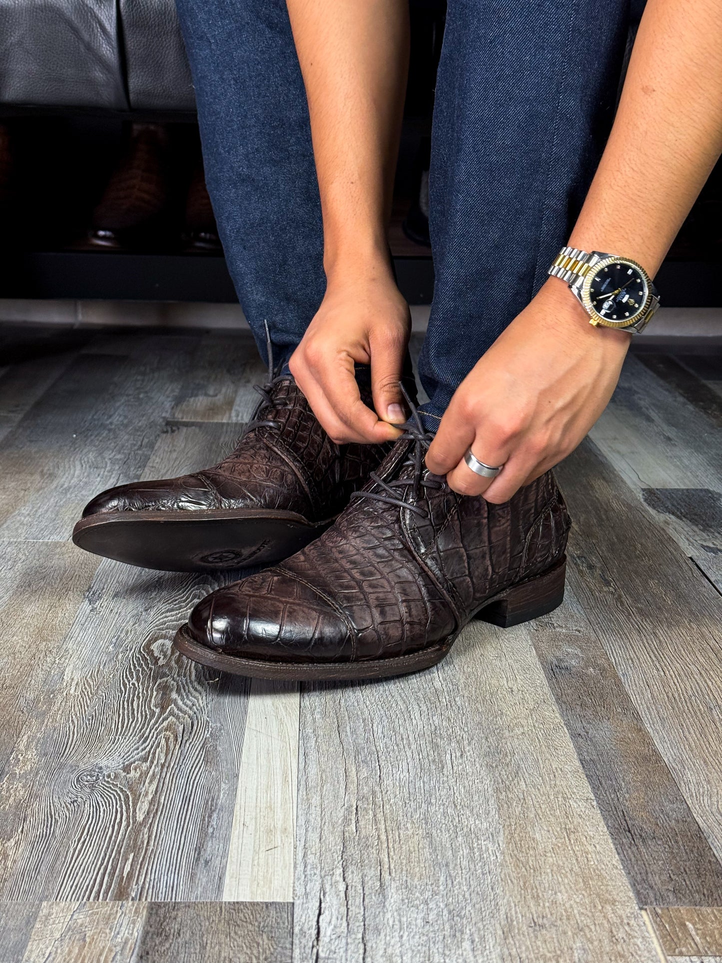 CARLO BROWN PITON BOOTS
