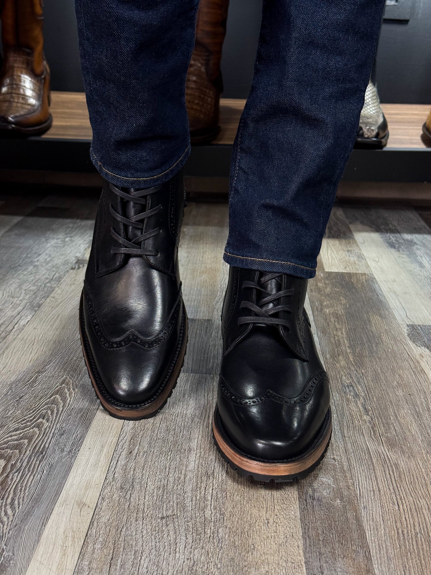 CARLO BROWN PITON BOOTS