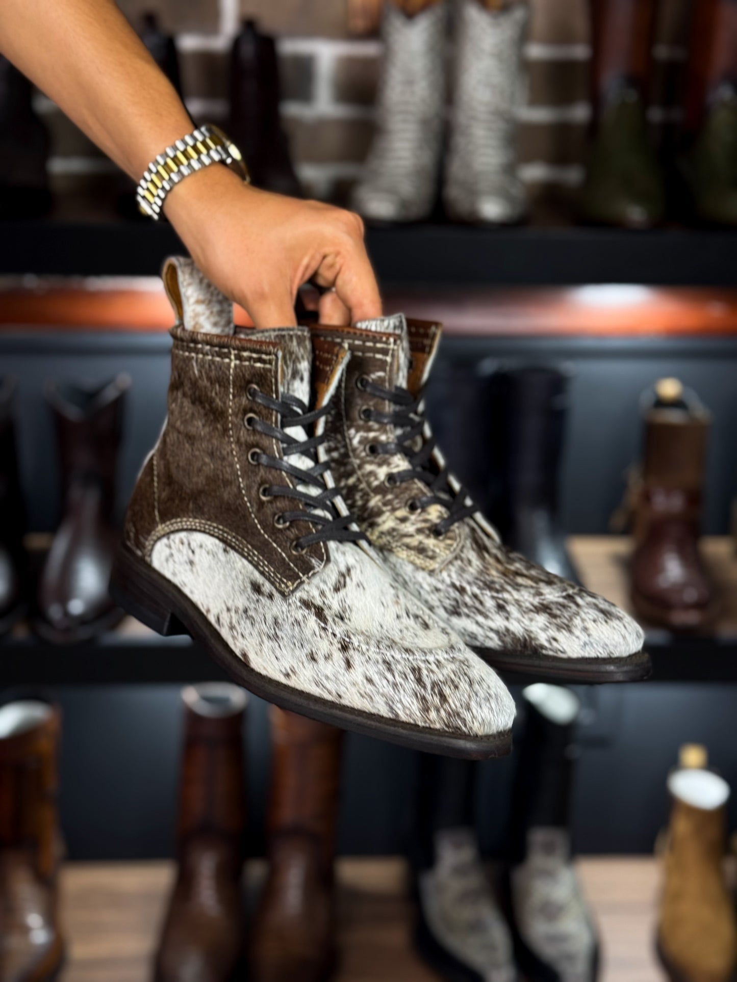 CARLO BROWN PITON BOOTS