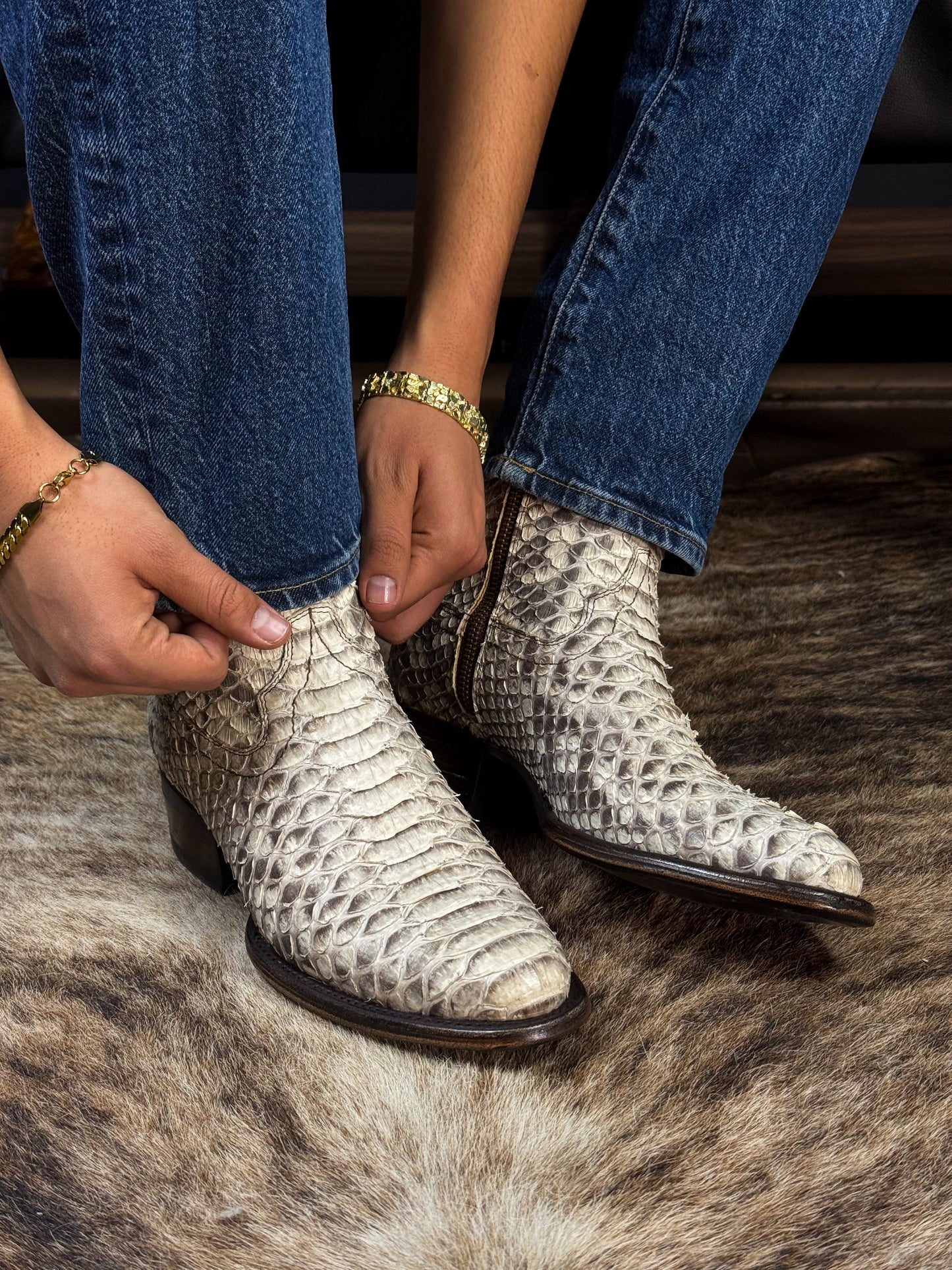 EMMA FULL PITON NATURAL BOOTS OVAL