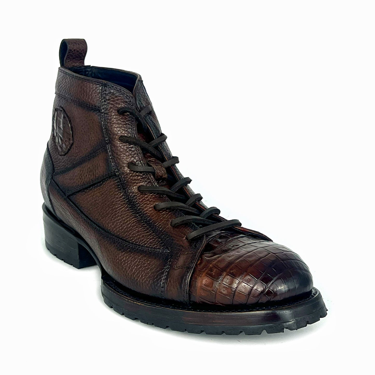 CARLO BROWN PITON BOOTS