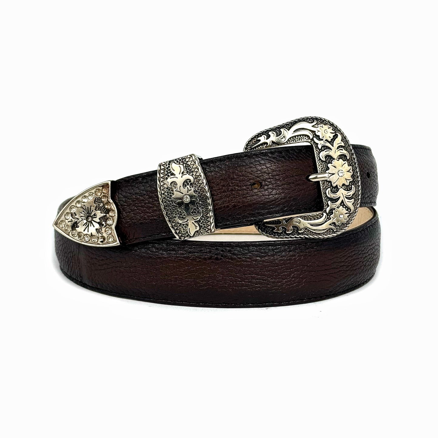 CINTO VENADO 3 HEBILLAS BROWN