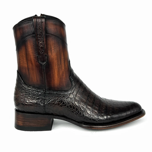 EDGAR BROWN CROCODILE BOOTS