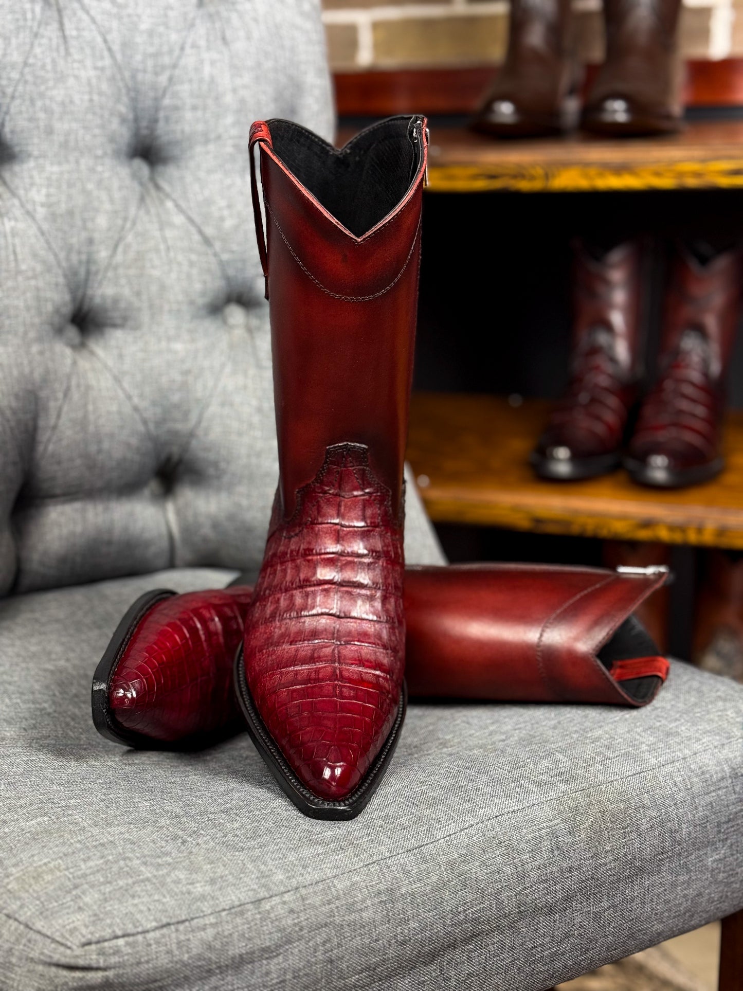 EMMA HIGH RED COCODRILO FUSCUS TEXANA