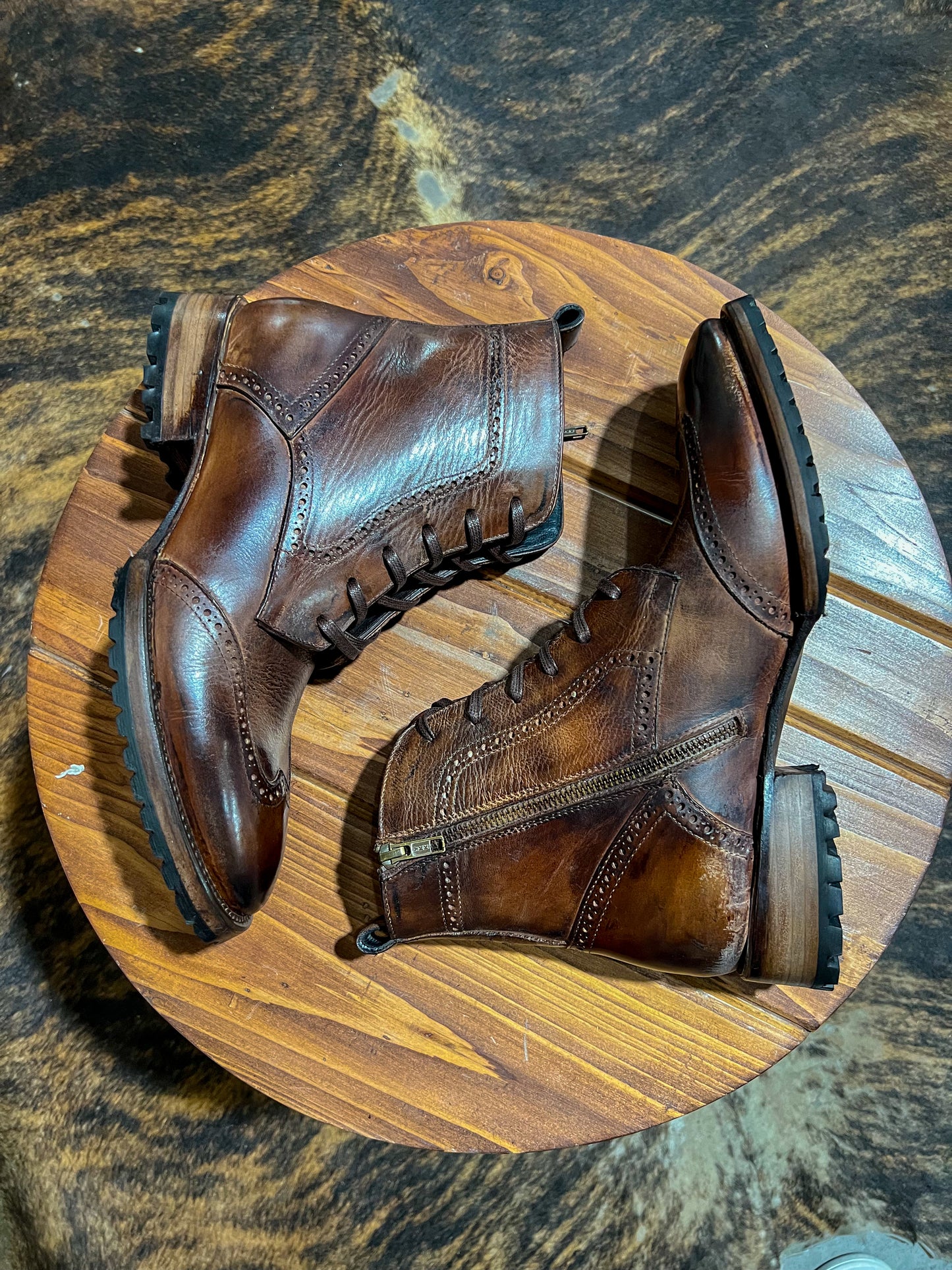 CARLO BROWN PITON BOOTS