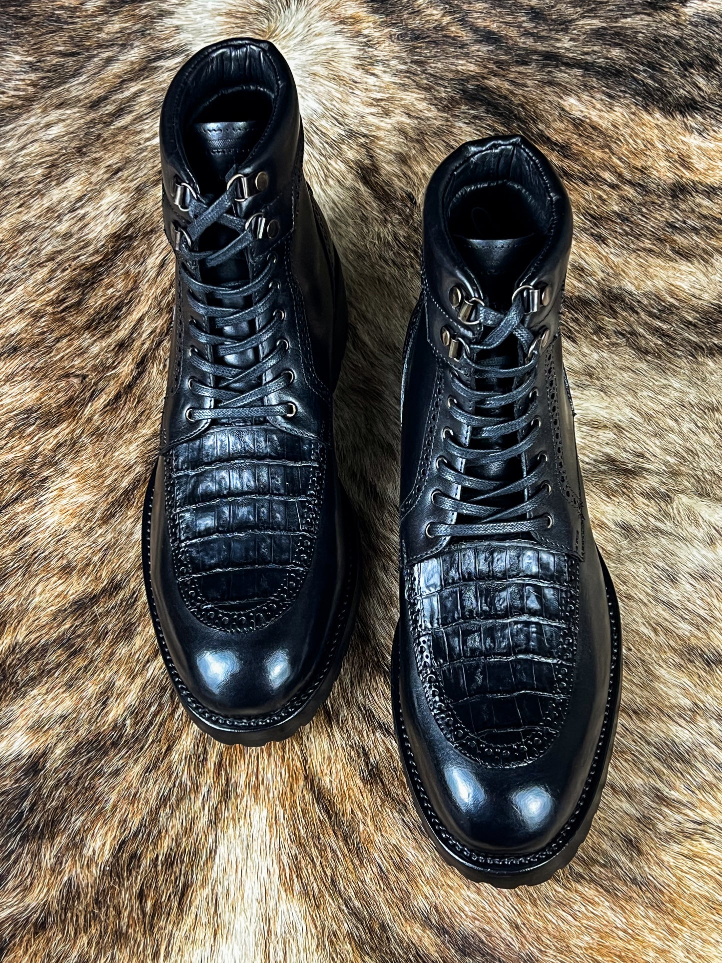 CARLO BROWN PITON BOOTS