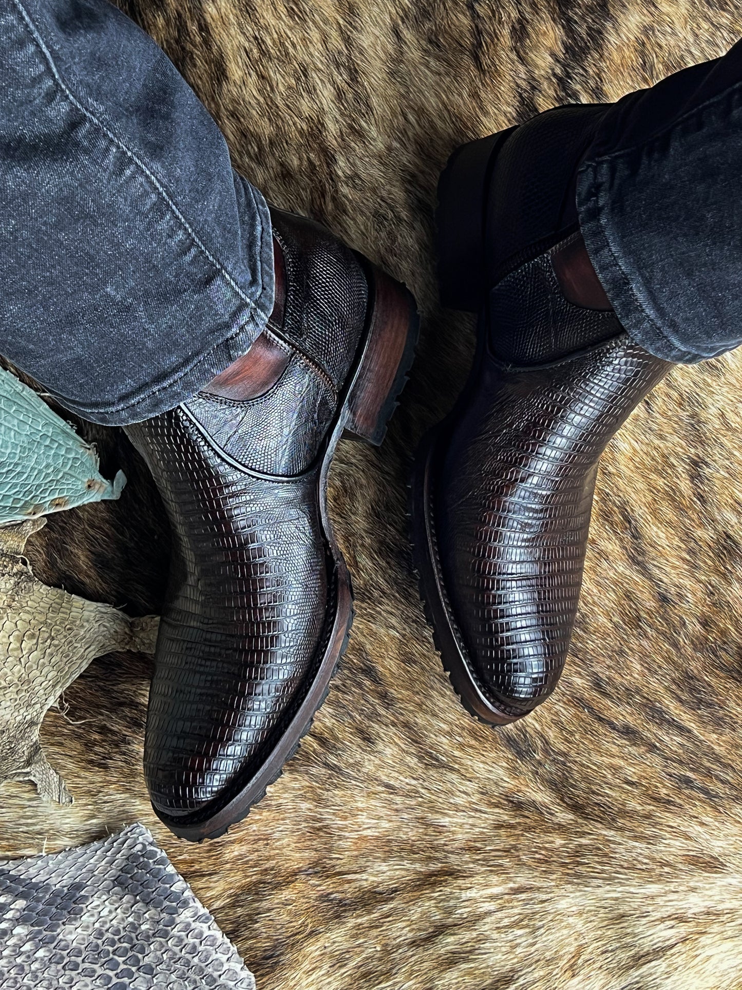 EMMA BROWN LIZARD BOOTS