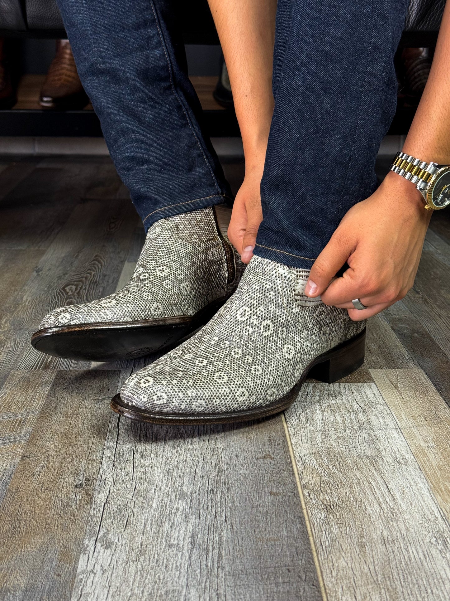 EMMA BROWN LIZARD BOOTS