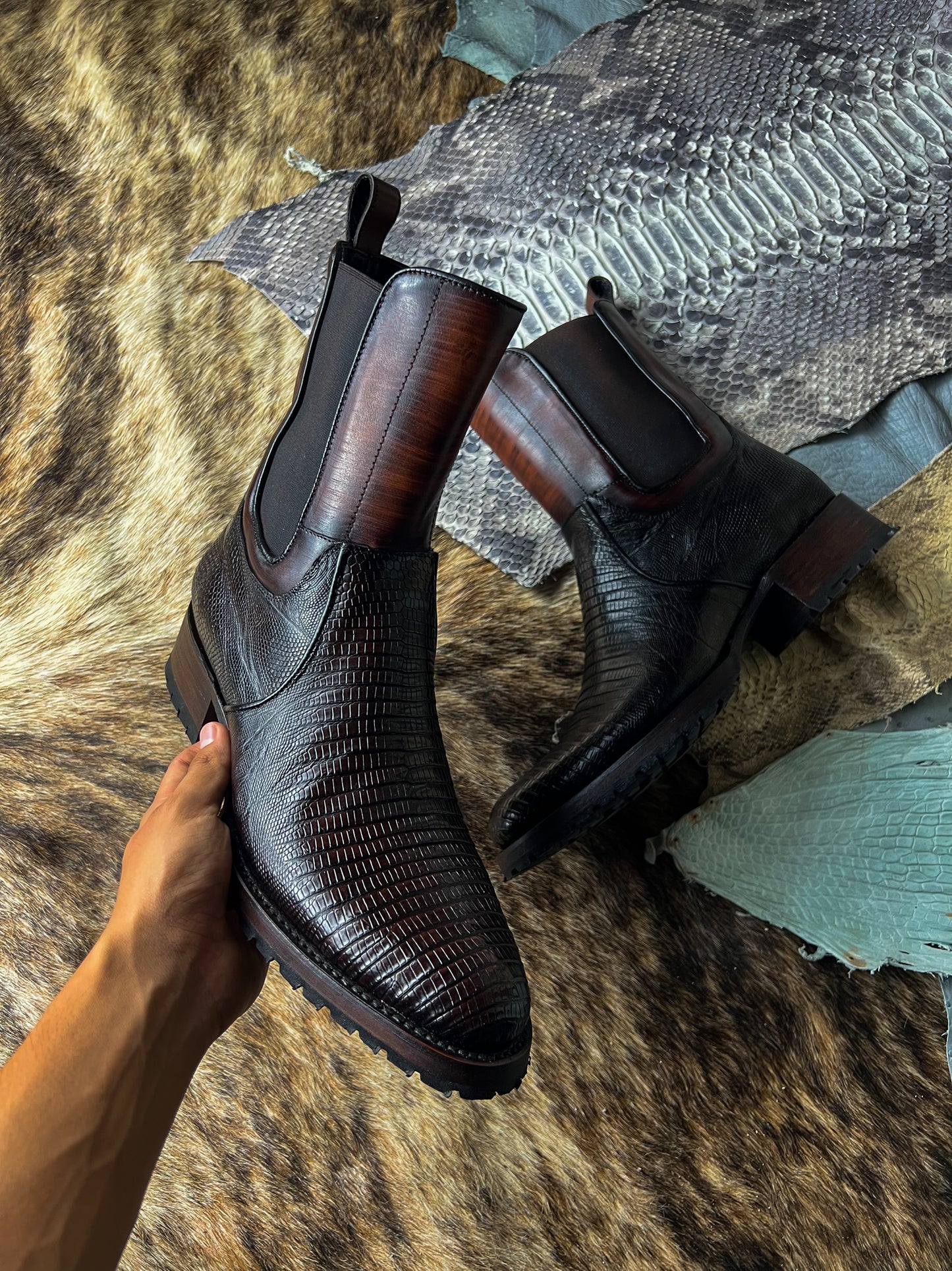 EMMA BROWN LIZARD BOOTS
