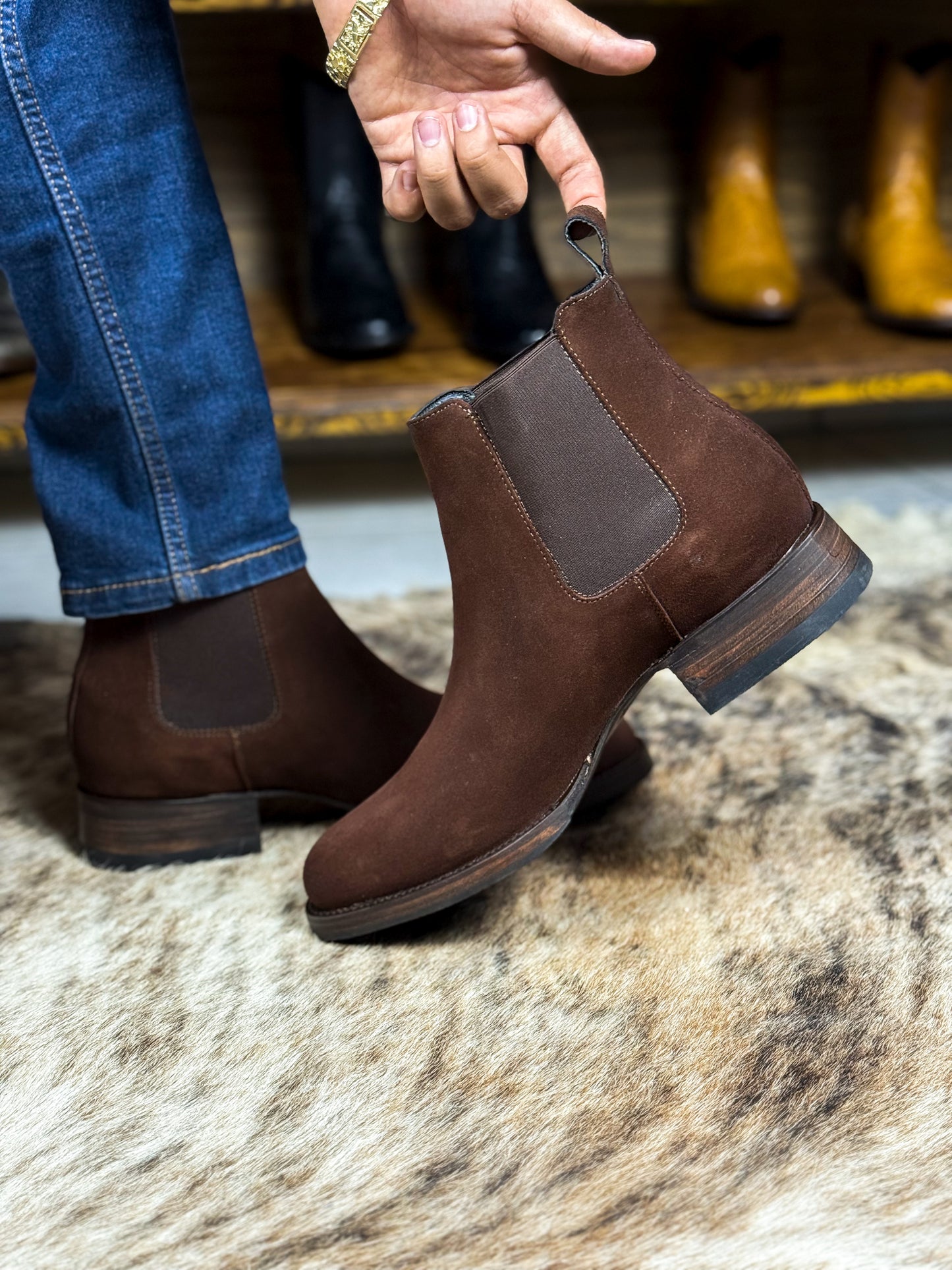 CARLO BROWN PITON BOOTS