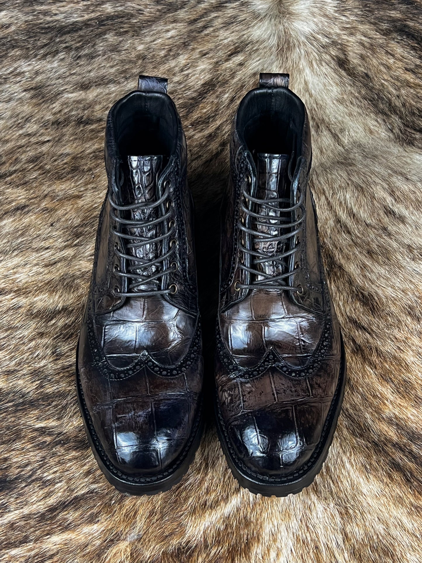 CARLO BROWN PITON BOOTS