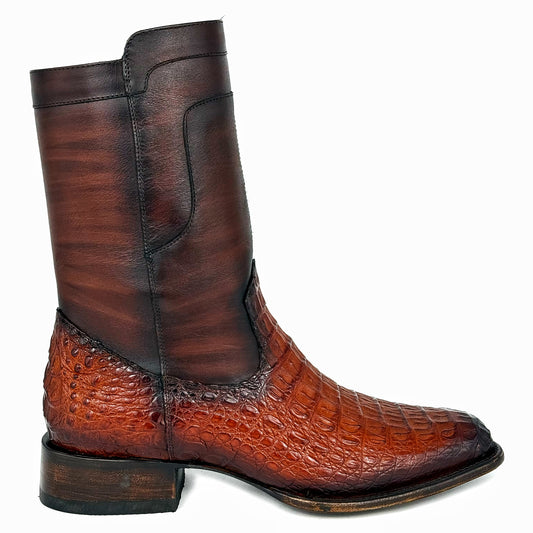 EDGAR BROWN CROCODILE BOOTS