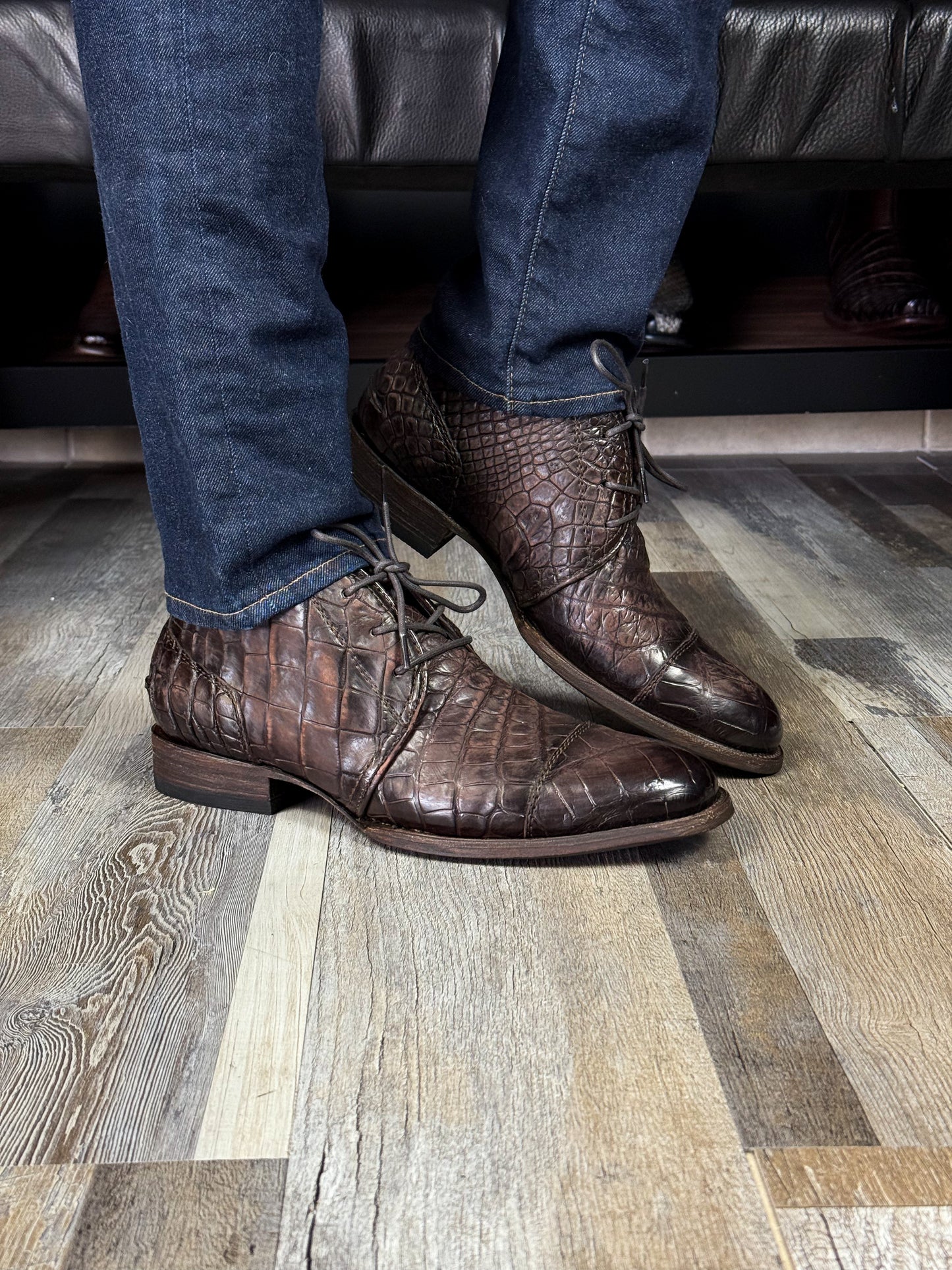 CARLO BROWN PITON BOOTS