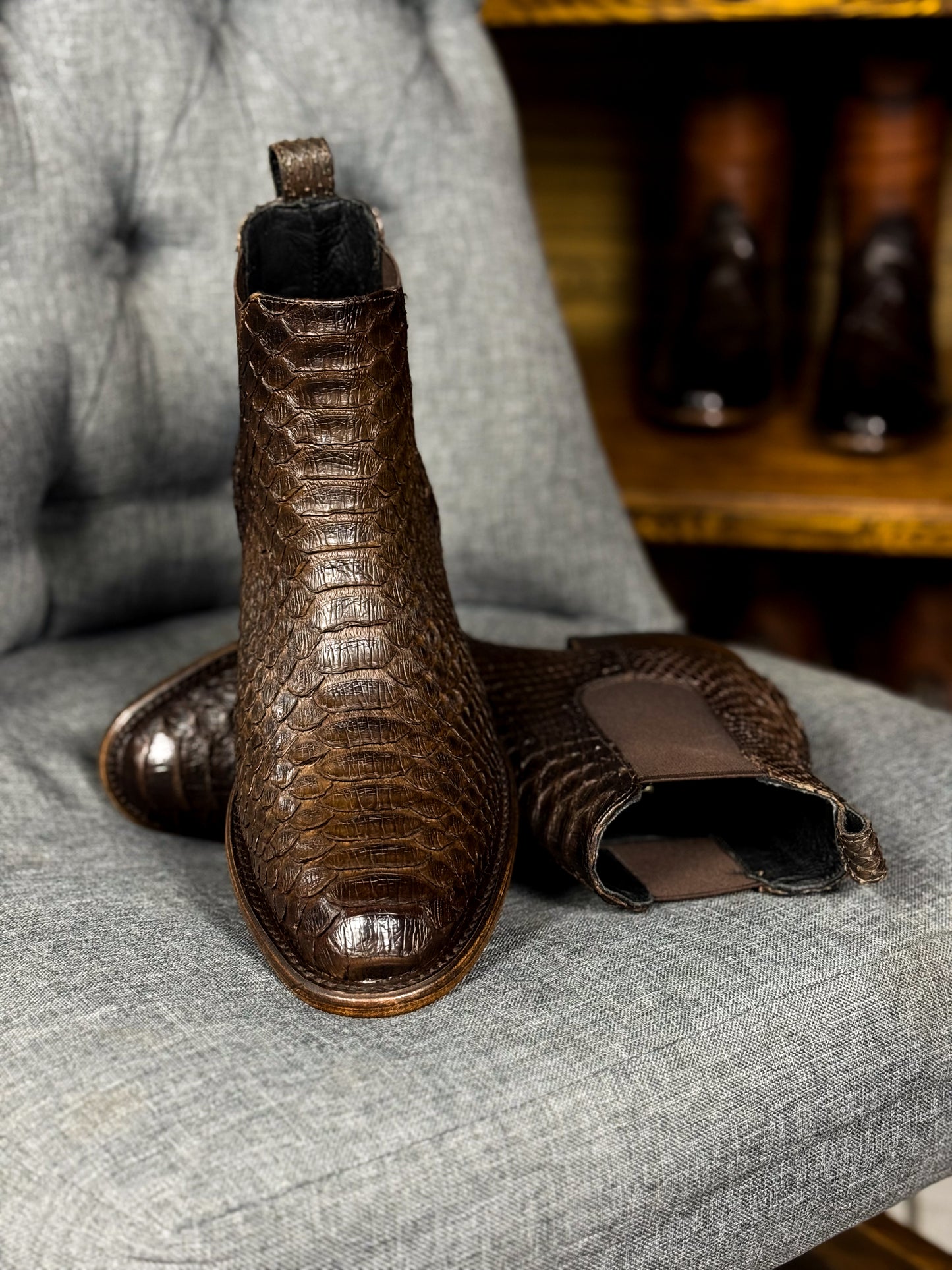 EMMA BROWN PITON BOOTS