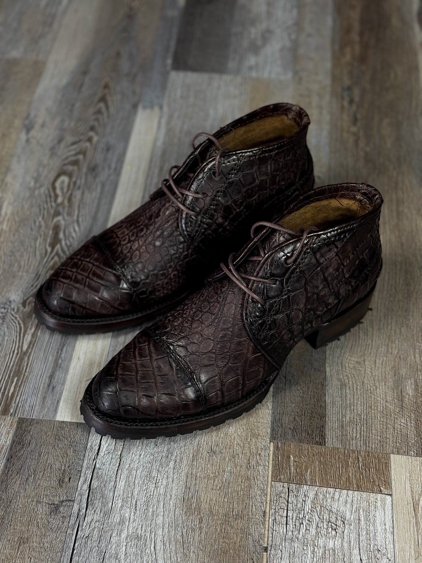 CARLO BROWN PITON BOOTS
