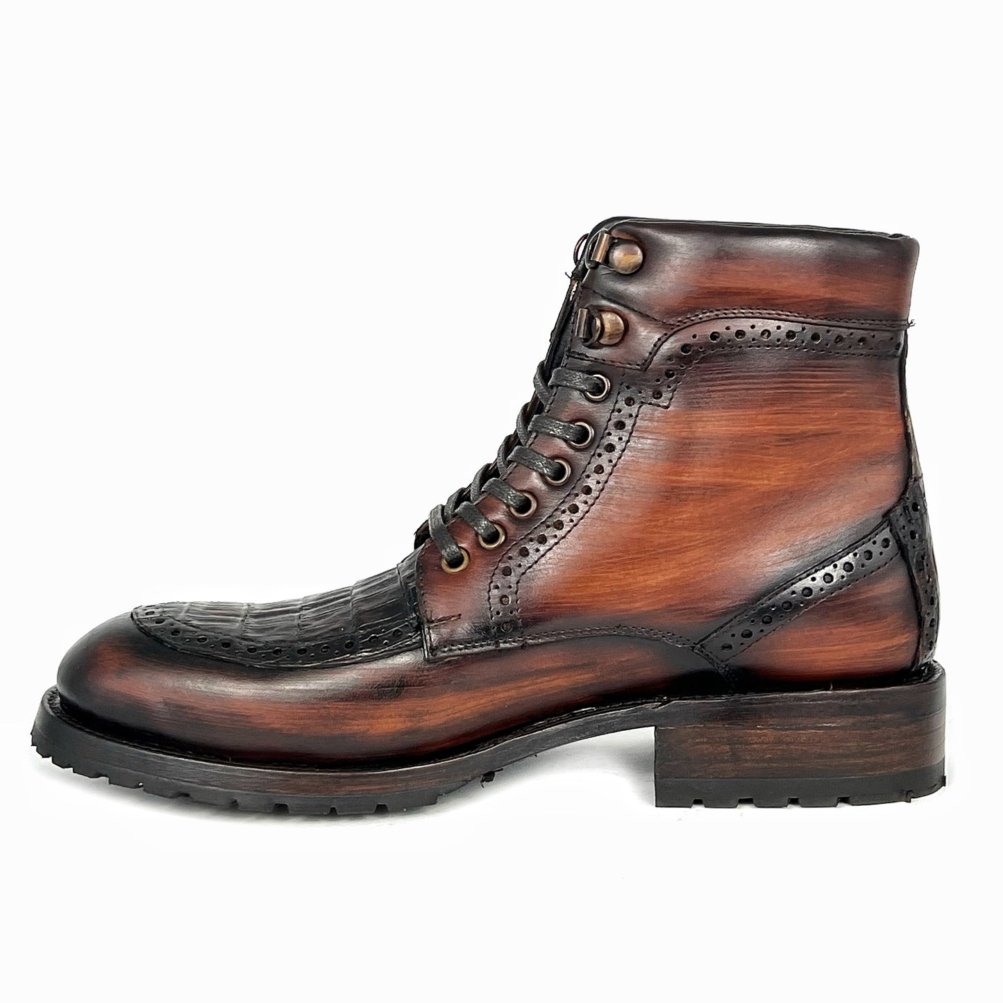 CARLO BROWN PITON BOOTS