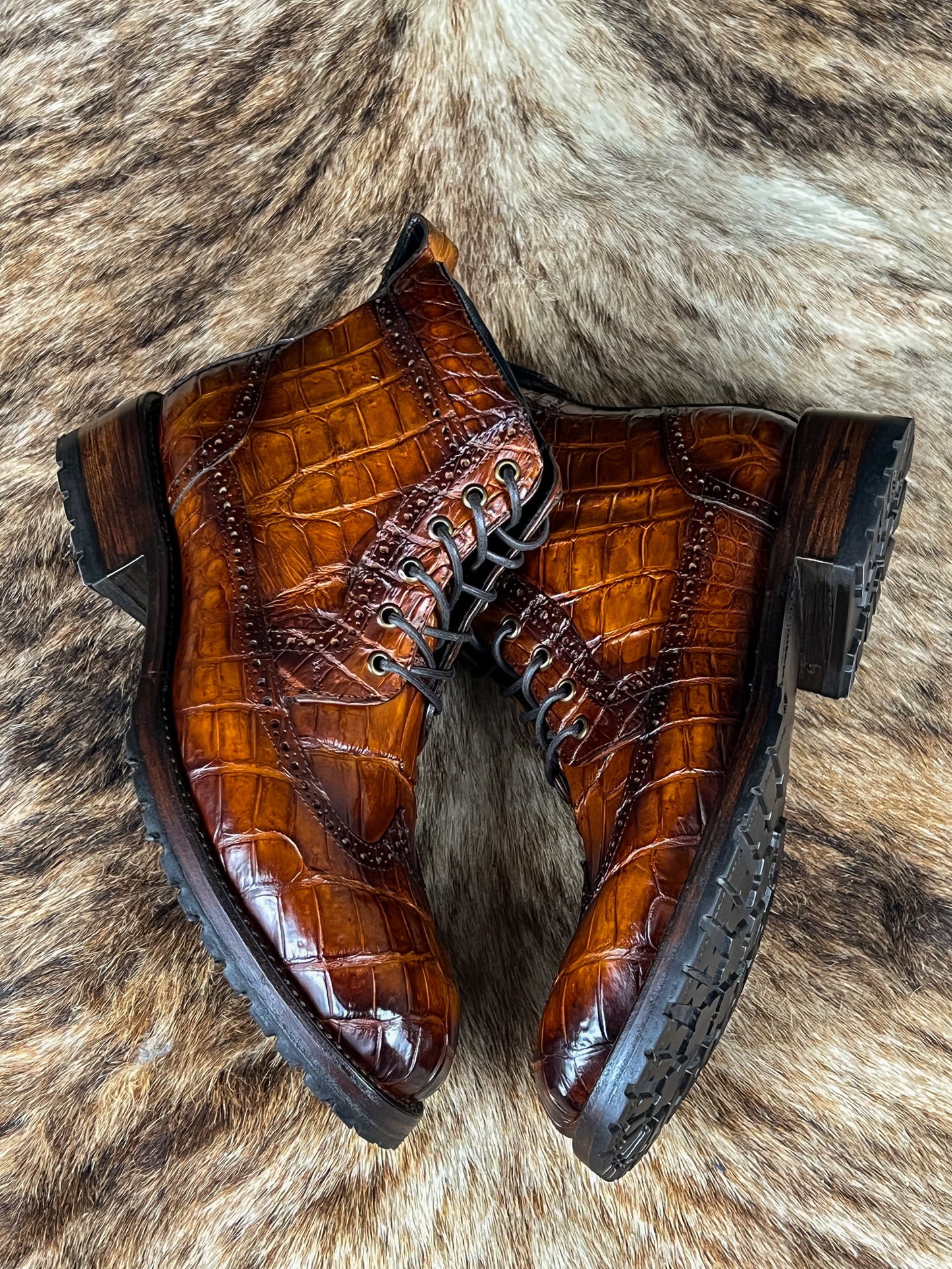 CARLO BROWN PITON BOOTS