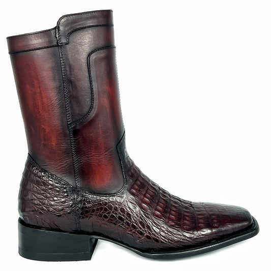 EDGAR BROWN CROCODILE BOOTS