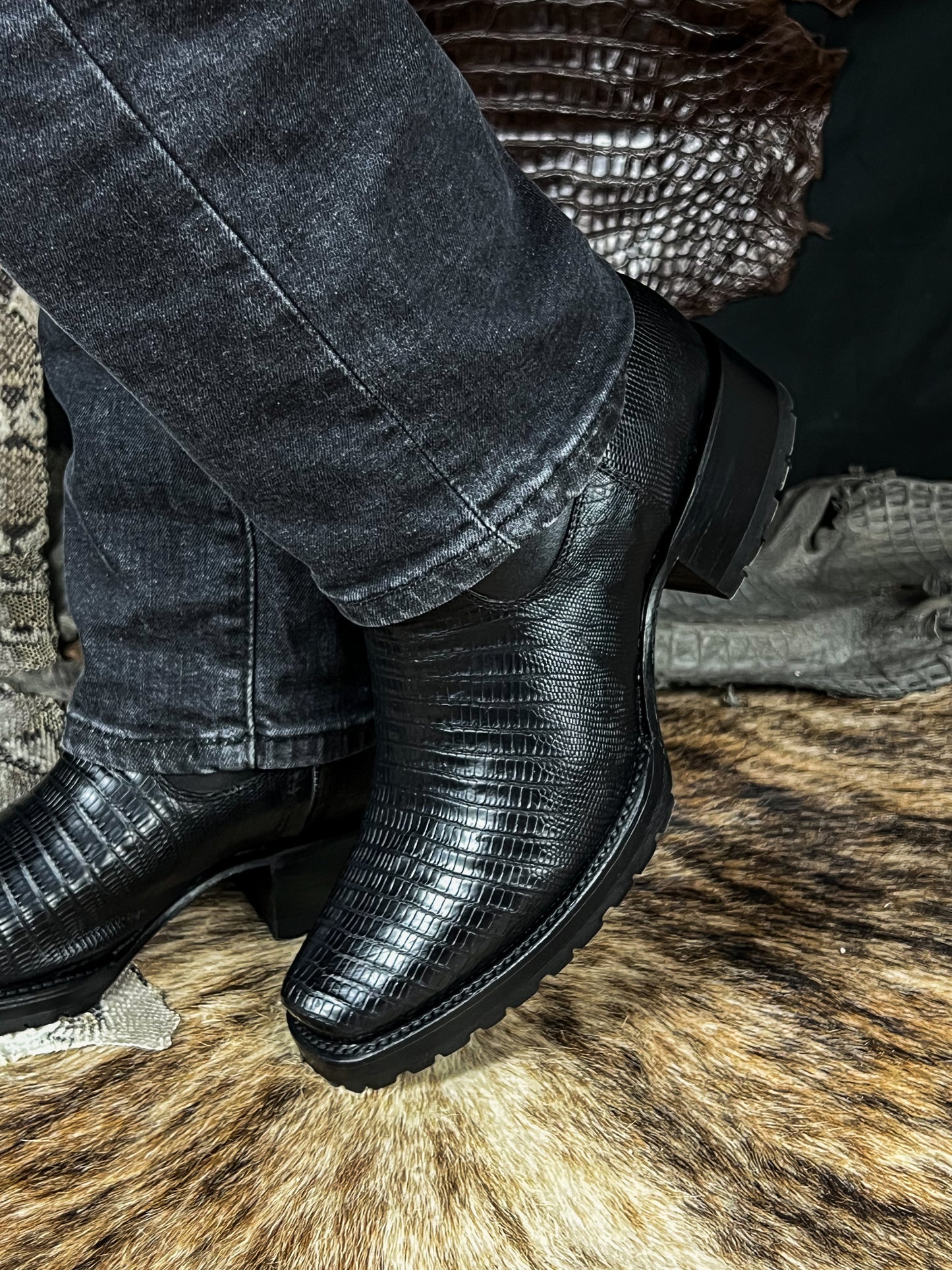 EMMA BROWN LIZARD BOOTS