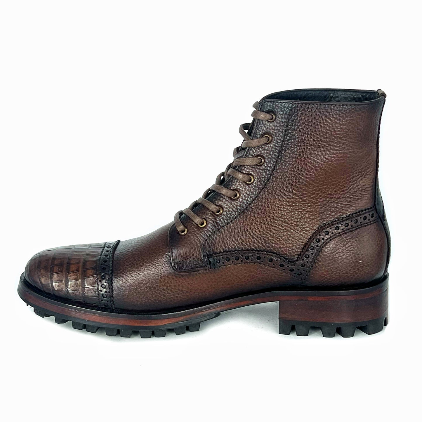 CARLO BROWN PITON BOOTS