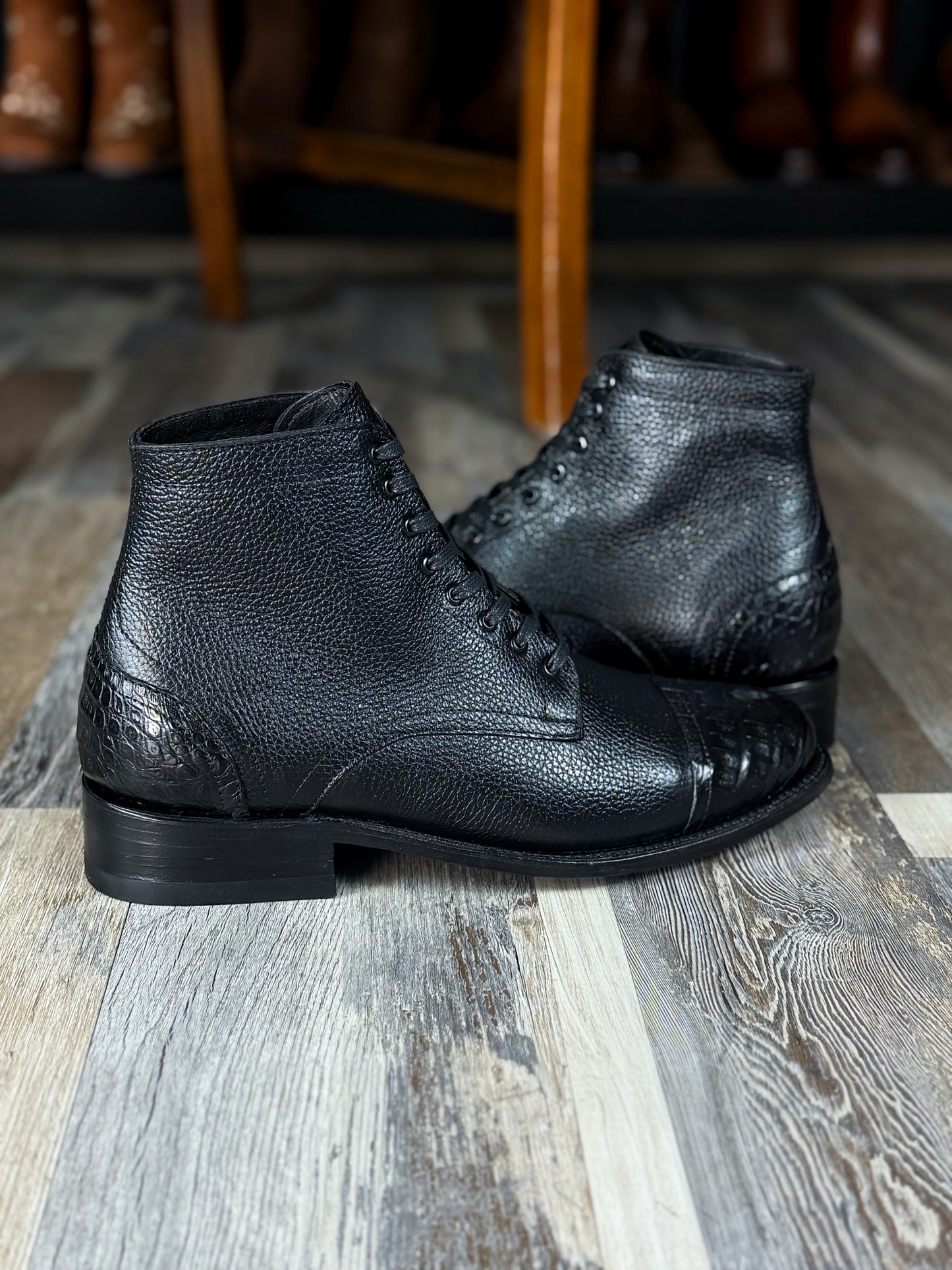 CARLO BROWN PITON BOOTS