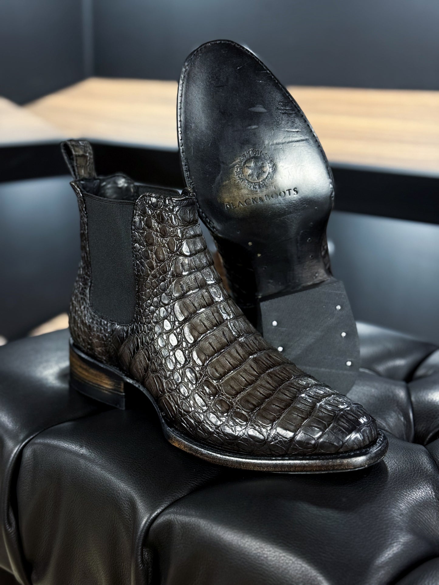CARLO BROWN PITON BOOTS