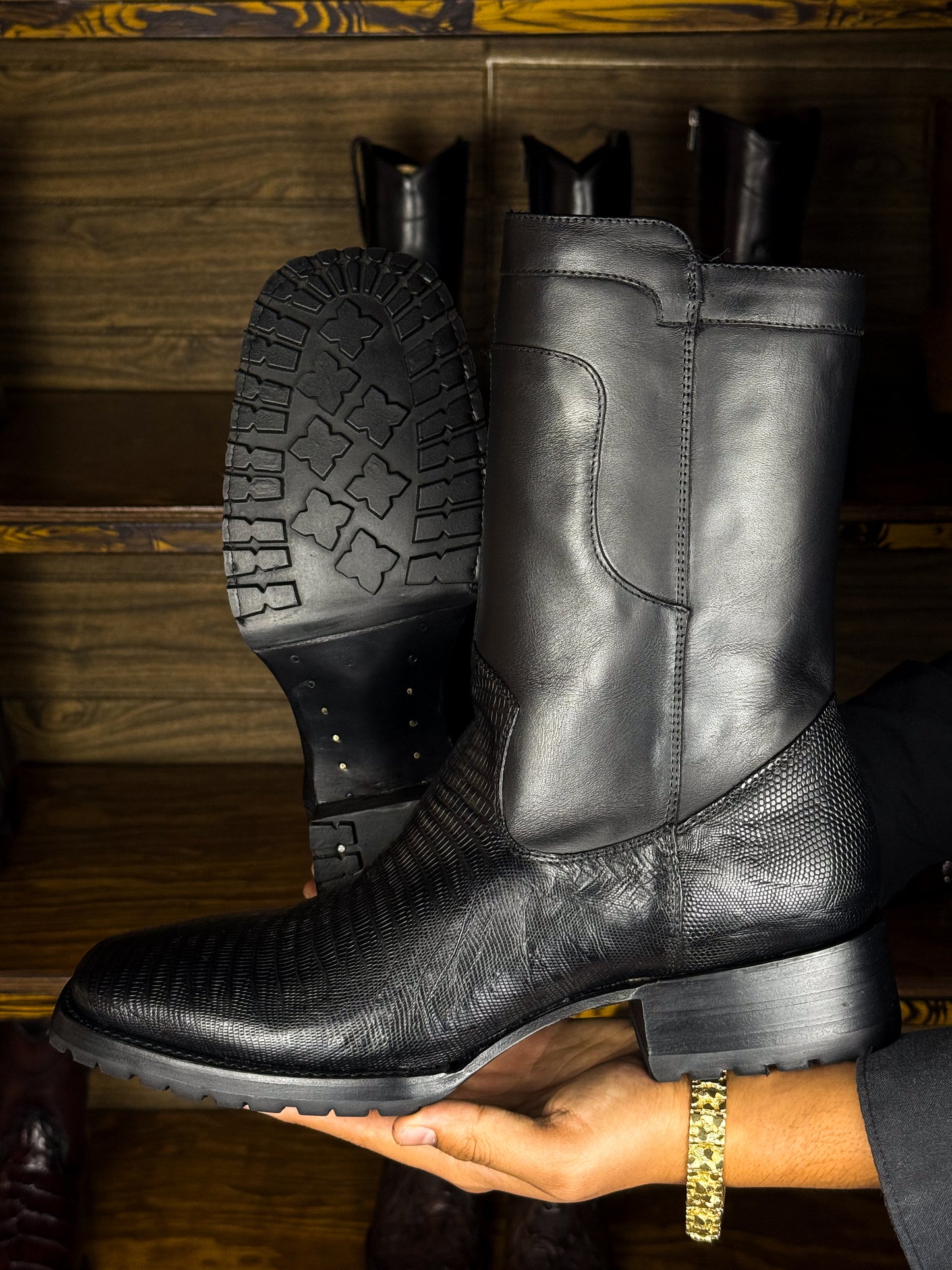 EMMA BROWN LIZARD BOOTS